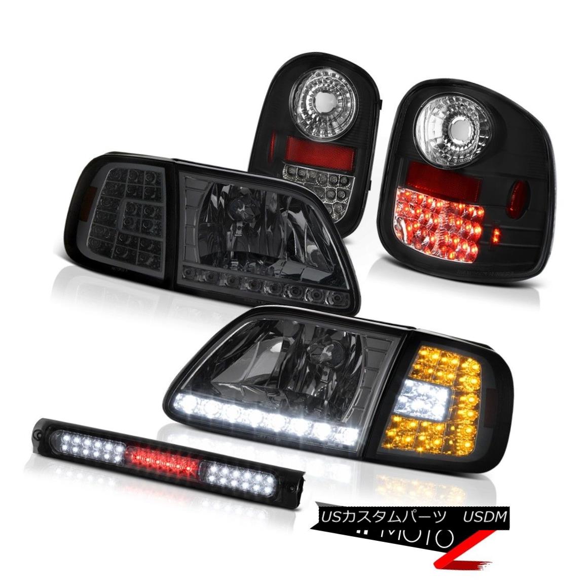テールライト Smoke DRL Headlights LED Black Taillights High Brake 97-03 F150 Flareside 5.4L 煙DRLヘッドライトLEDブラック・テールライトハイブレーキ97-03 F150フラレージド5.4L 【並行輸入品】