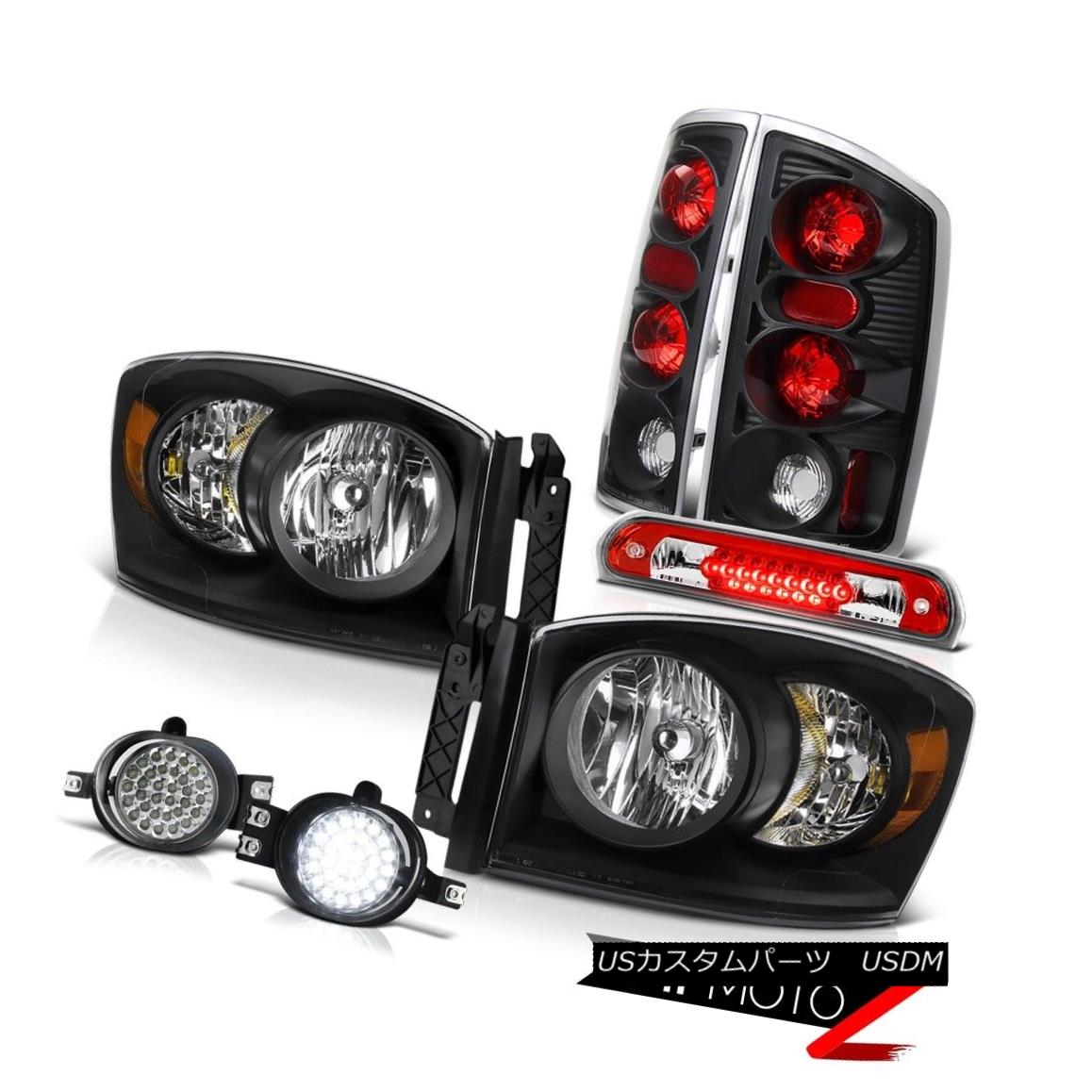テールライト L+R Headlamps Rear Black Tail Lamps LED Driving Fog Wine Red 2006 Dodge Ram V6 L + RヘッドランプリアブラックテールランプLEDドライビングフォッグワインレッド2006 Dodge Ram V6 【並行輸入品】