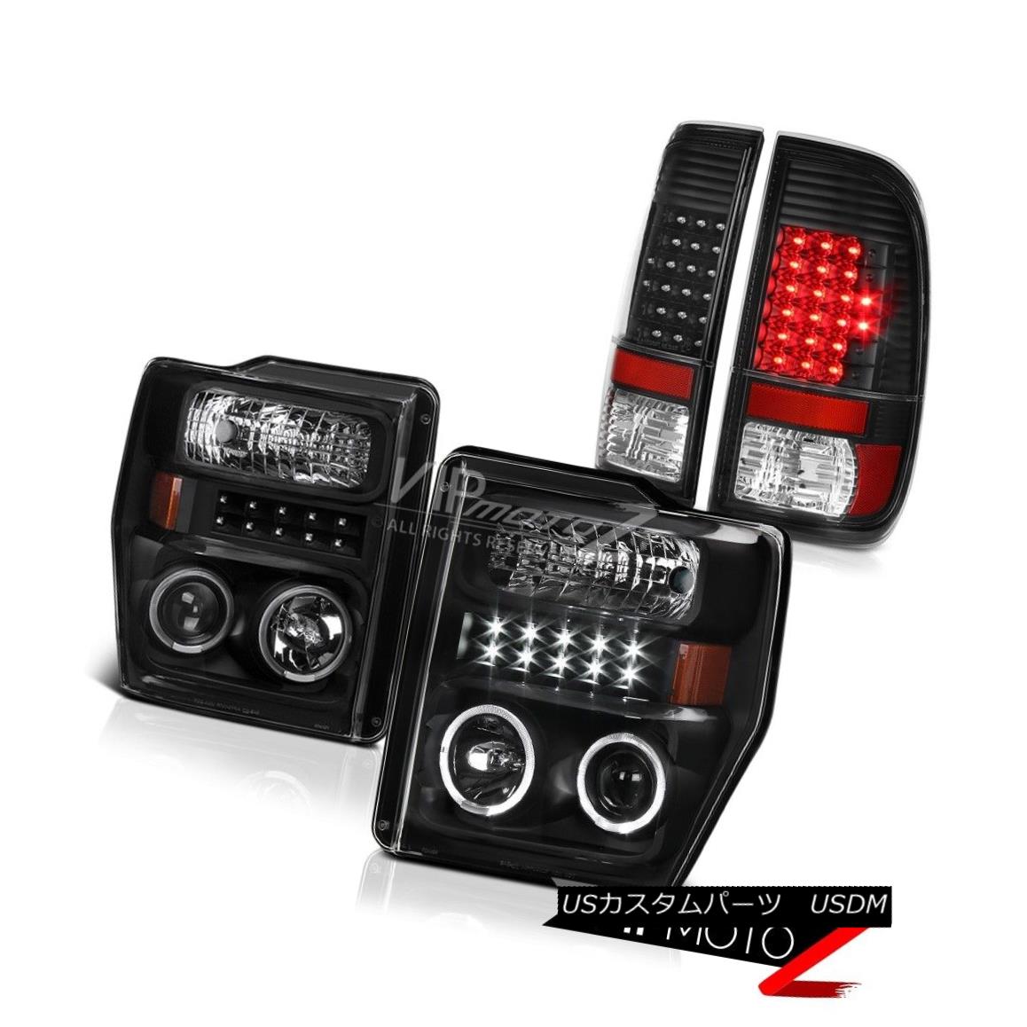 テールライト BLACK 2008-2010 Ford F250 F350 SuperDuty SMD Angel Eye Head Lights Tail Lamps BLACK 2008-2010 Ford F250 F350 SuperDuty SMDエンジェルアイヘッドライトテールランプ 【並行輸入品】
