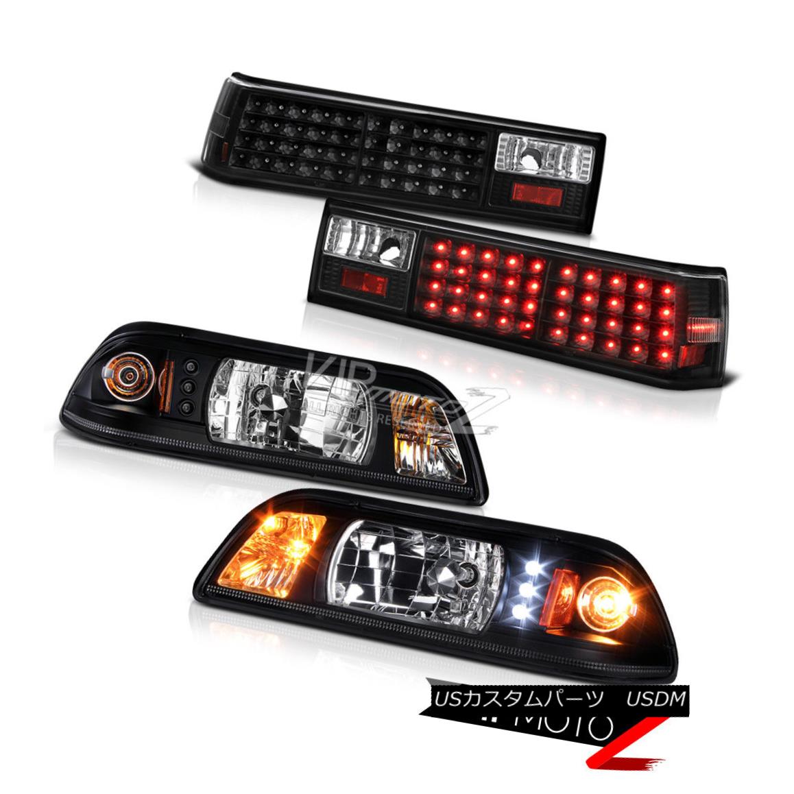 テールライト ライト ランプ Set Light Combo Erシグナルランプ テールライトコンボセット World倉庫 車用品 Black Combo Headlight Corner フォードマスタング87 93ブラックledヘッドライト トウモロコシ Mustang 車用品 バイク用品 Ford Signal パーツ 車用品