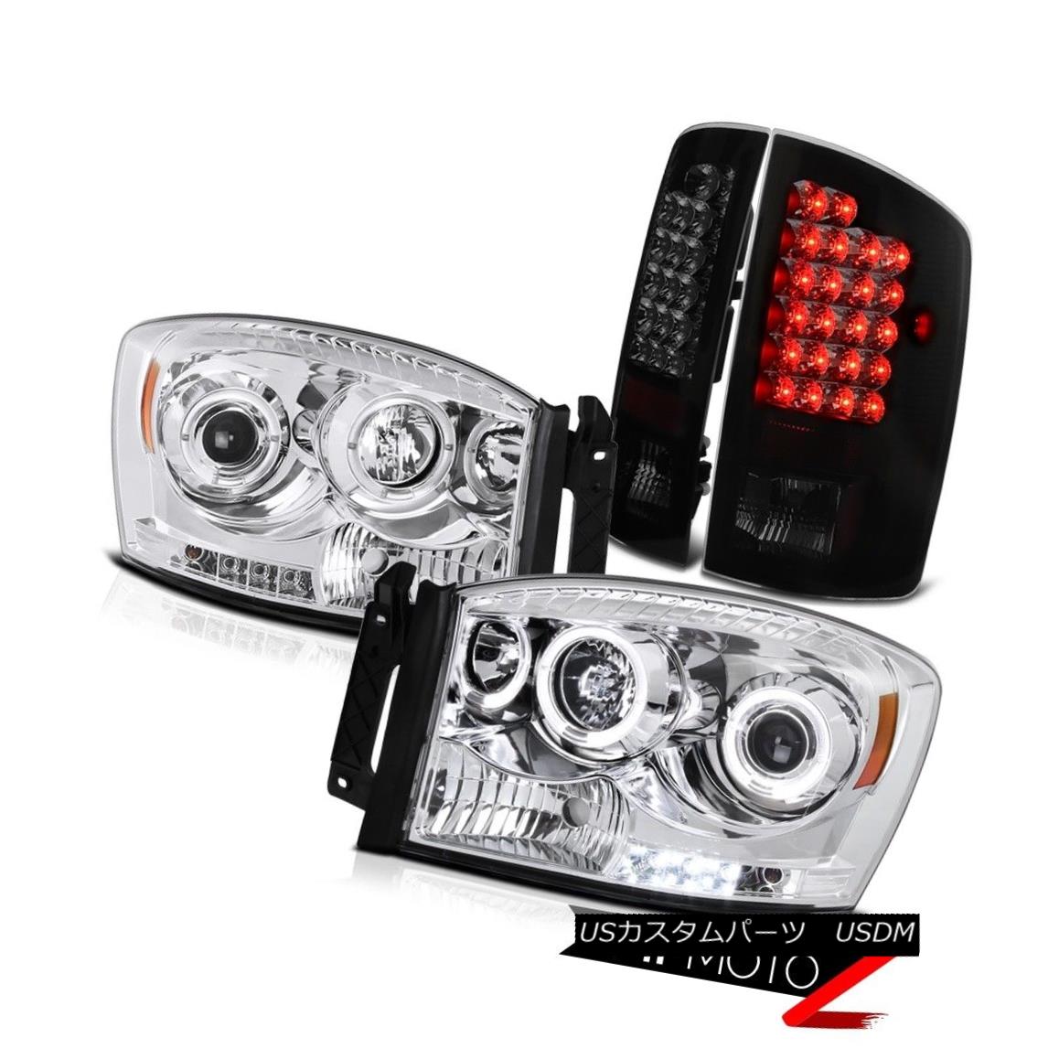 テールライト 2007 2008 Dodge Ram Magnum Hemi Halo Rim Headlight LED Smoke Tail Lights 2007年ダッジラムマグナムヘミハローリムヘッドライトLED煙テールライト 【並行輸入品】