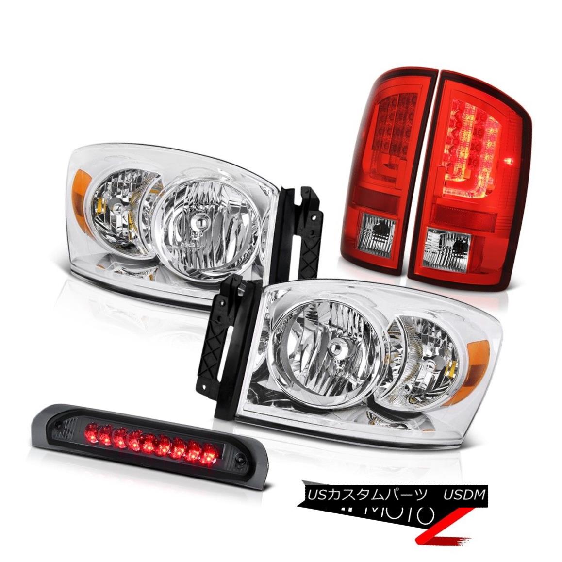 テールライト 2007-2009 Dodge Ram 1500 3.7L Red Tail Lamps Headlamps Roof Brake Light Assembly 2007-2009ダッジラム1500 3.7Lレッドテールランプヘッドランプルーフブレーキライトアセンブリ 【並行輸入品】