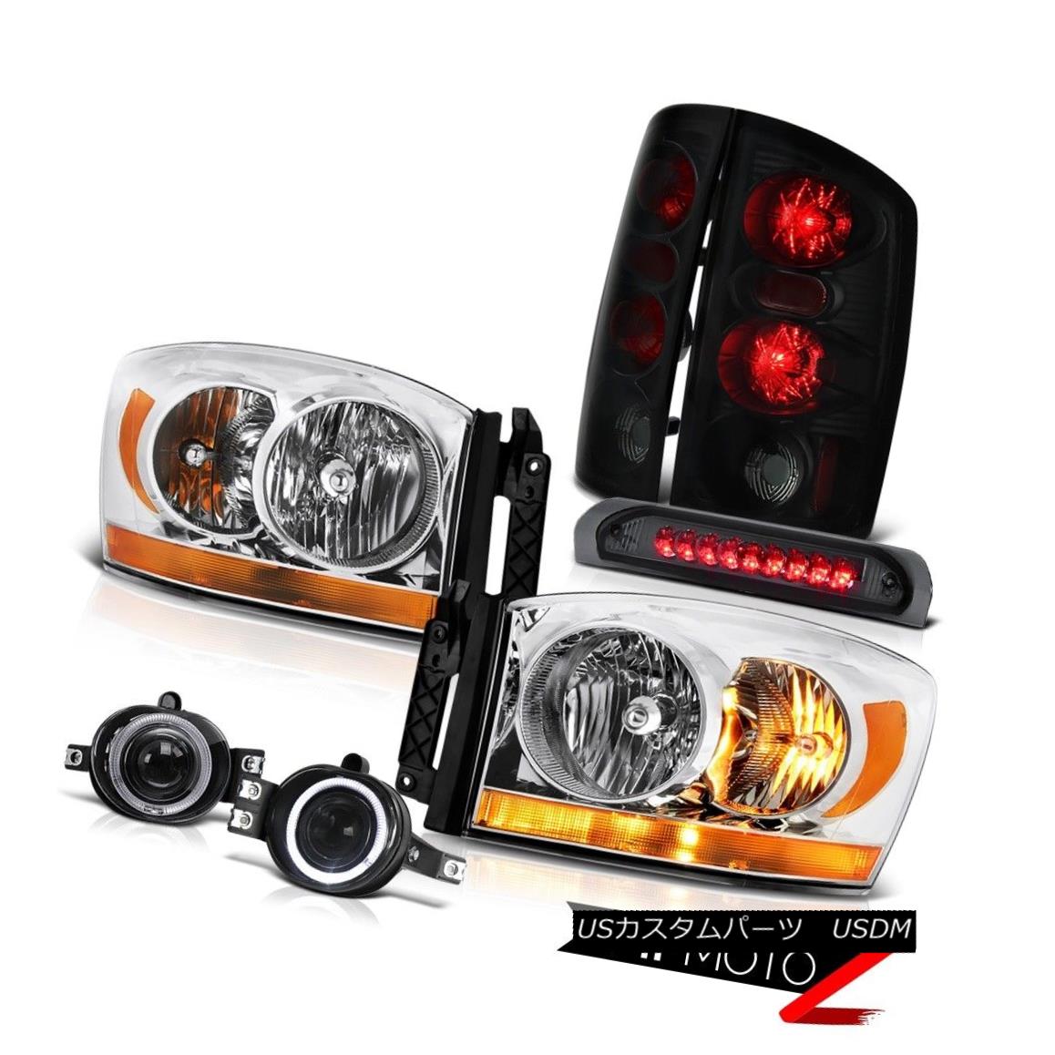 テールライト 2006 Ram 3.7L Headlamps Foglights Smoked Roof Cargo Lamp Dark Tinted Tail Lights 2006ラム3.7Lヘッドランプフォグライトスモークルーフカーゴランプダークテールテールライト 【並行輸入品】