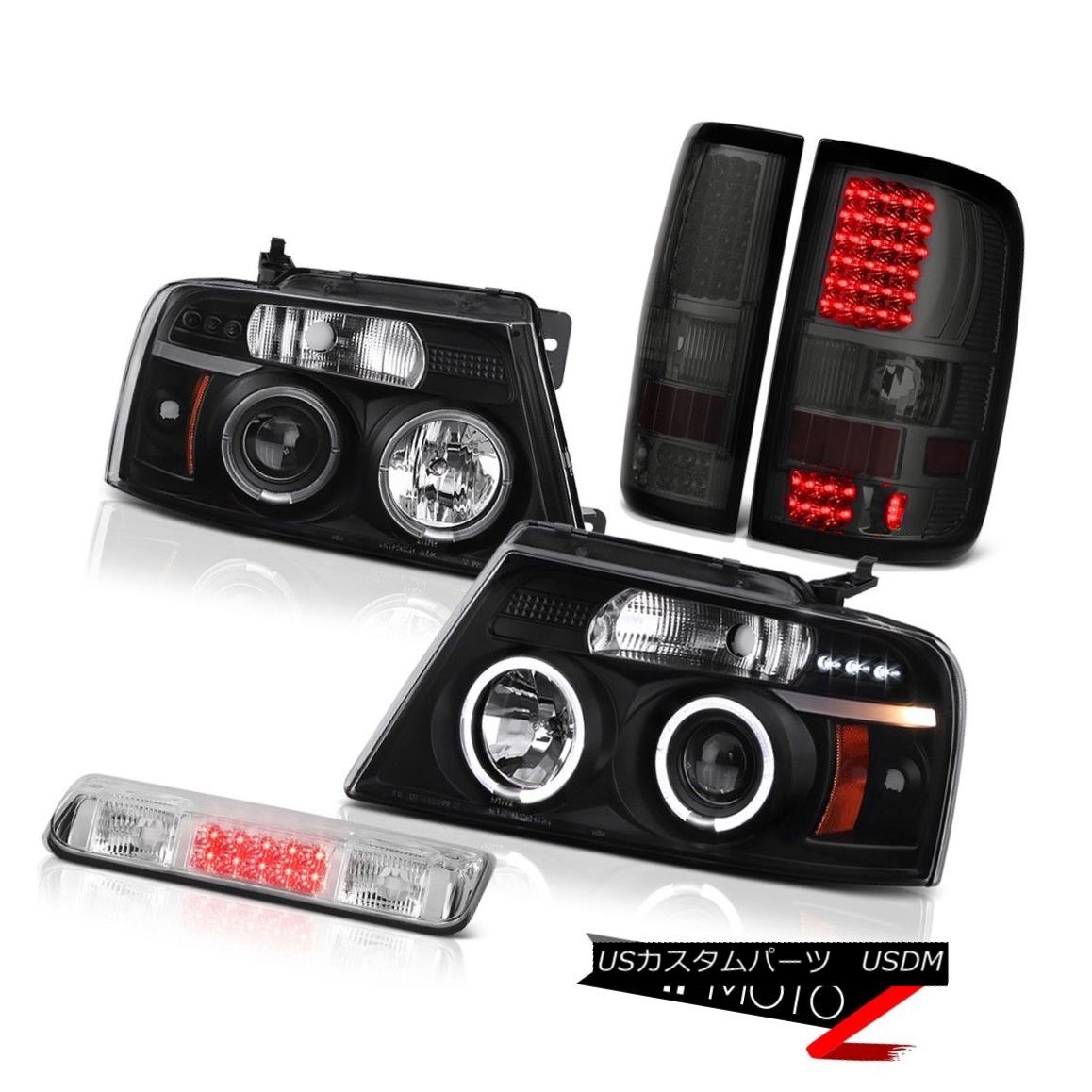テールライト 04-08 Ford F150 King Ranch Roof Cab Light Smokey Tail Lamps Headlamps Dual Halo 04-08 Ford F150キングランチルーフキャブライトスモーキーテールランプヘッドランプデュアルヘイロー 【並行輸入品】
