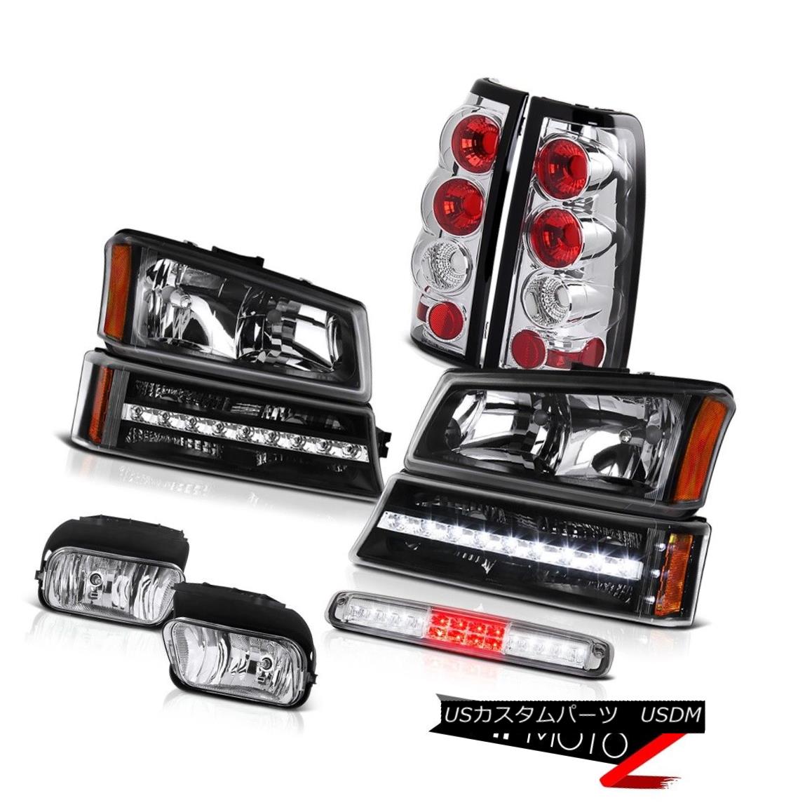 テールライト 03-06 Silverado Foglights 3RD Brake Light Inky Black Headlamps Signal Rear Lamps 03-06 Silverado Foglights 3RDブレーキライトインキブラックヘッドランプシグナルリアランプ 【並行輸入品】