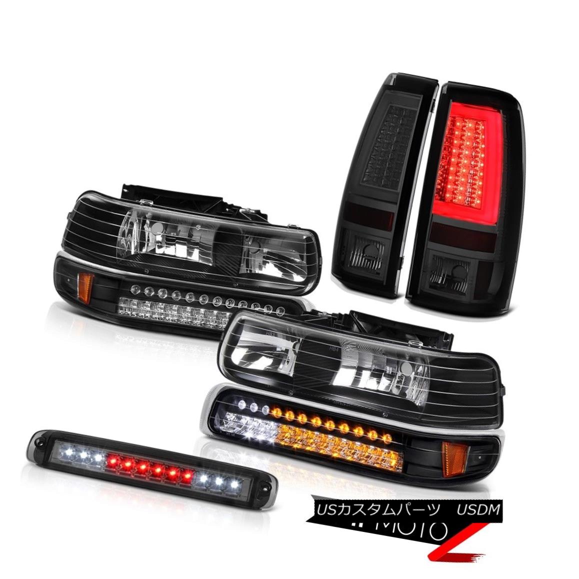 テールライト 99-02 Silverado 3500 Smoked Tail Lights 3rd Brake Lamp Raven Black Headlamps LED 99-02 Silverado 3500スモークテールライト第3ブレーキランプレーブブラックヘッドランプLED 【並行輸入品】