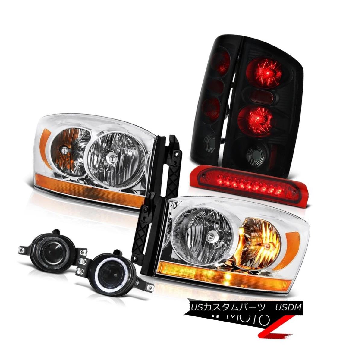テールライト 2006 Ram 3.7L Sterling Chrome Headlamps Foglamps Roof Brake Light Tail Lights 2006 Ram 3.7Lスターリングクロームヘッドランプフォグランプルーフブレーキライトテールライト 【並行輸入品】