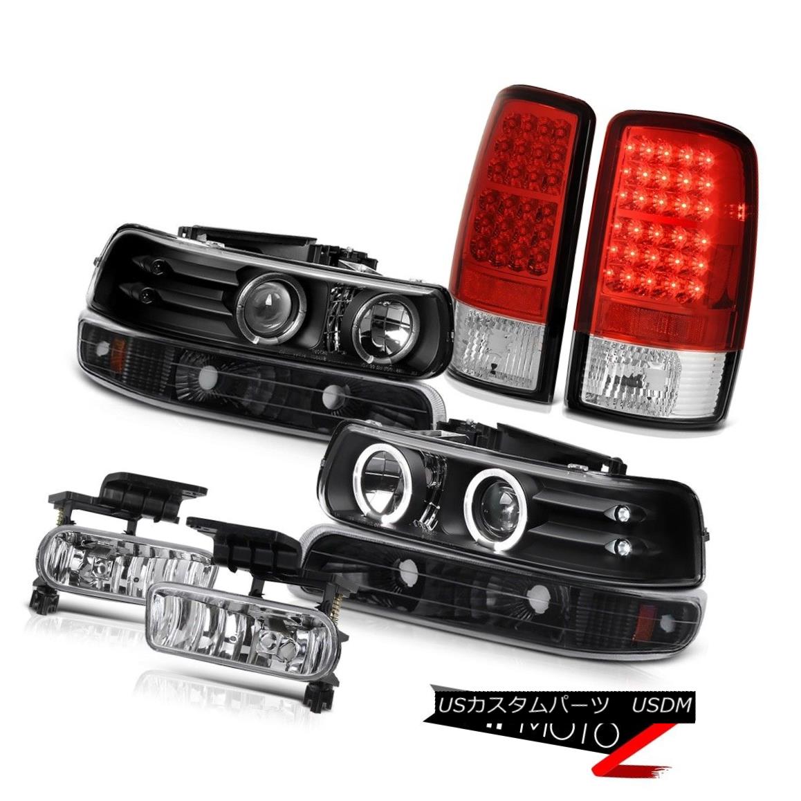 テールライト LED Projector Headlights Black Bumper Red Tail Lights Fog 00-06 Suburban 5.7L LEDプロジェクターヘッドライトブラックバンパーレッドテールライトフォグ00-06郊外5.7L 【並行輸入品】
