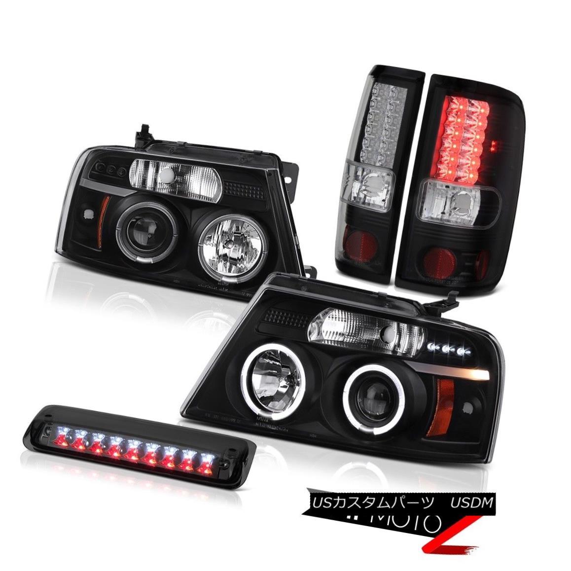 テールライト 04-08 Ford F150 Lariat Smokey Third Brake Lamp Headlights Tail Lamps Angel Eyes 04-08 Ford F150ラリアットスモーキー第3ブレーキランプヘッドライトテールランプエンジェルアイズ 【並行輸入品】