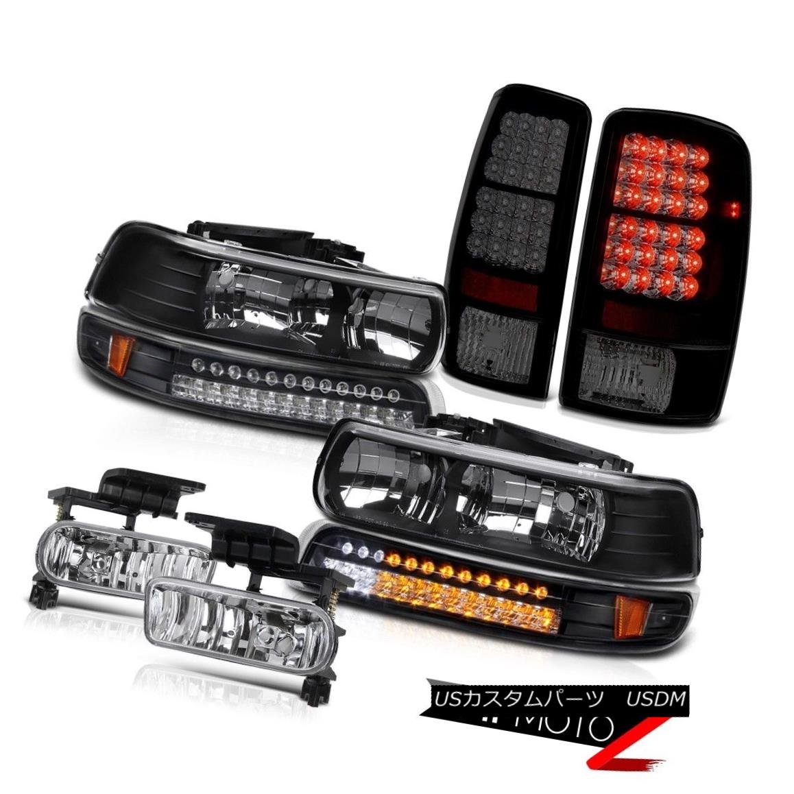 テールライト Set Black Headlight LED Inky Bumper Bright Tail Light Fog Lamp 00-06 Suburban LS セットブラックヘッドライトLEDインキバンパー明るいテールライトフォグランプ00-06郊外のLS 【並行輸入品】