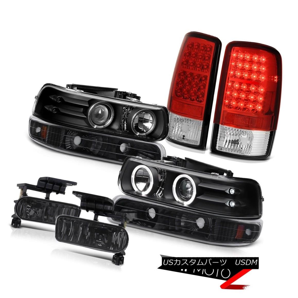 テールライト Angel Eye Headlights Black Signal LED Tail Lights Tint Fog 00-06 Suburban 8.1L エンジェルアイヘッドライトブラックシグナルLEDテールライトティントフォッグ00-06郊外8.1L 【並行輸入品】