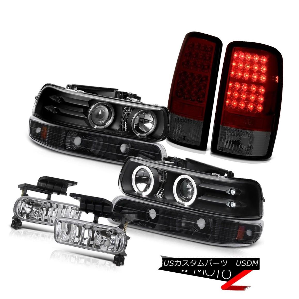 テールライト Black Headlights Projector Signal Cherry Red Tail Lights Euro Fog 00-06 Suburban ブラックヘッドライトプロジェクタの信号チェリーレッドテールライトユーロフォグ00-06郊外 【並行輸入品】