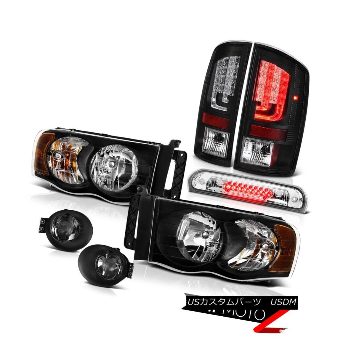 テールライト 2003-2005 Dodge Ram 2500 5.9L Black Taillamps Foglights Headlamps Roof Cab Light 2003-2005 Dodge Ram 2500 5.9L Black Taillamps Foglightsヘッドランプルーフキャブライト 【並行輸入品】