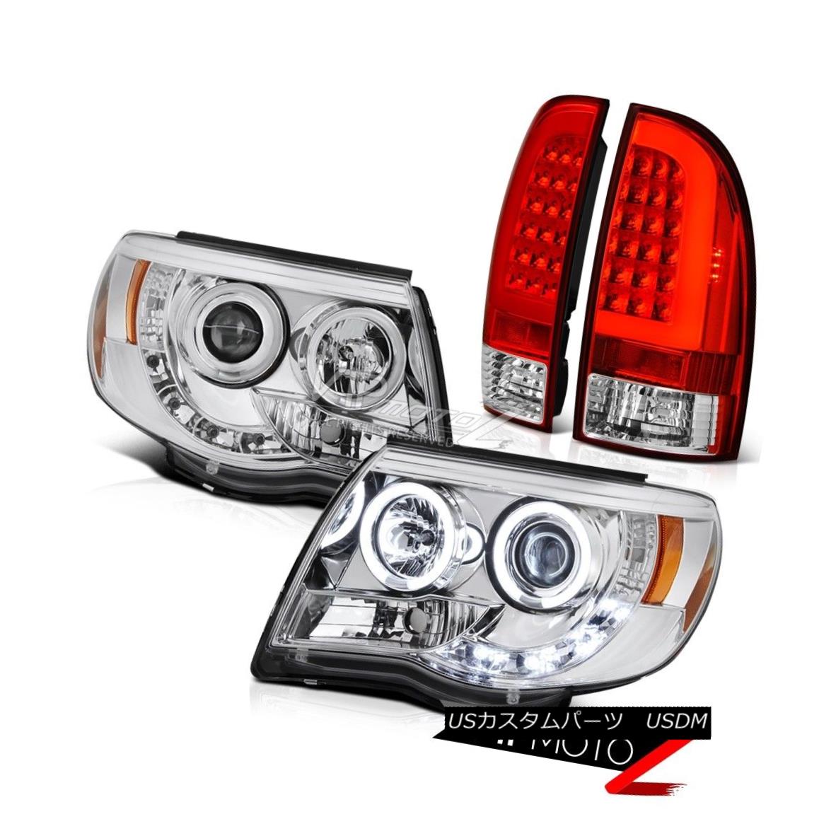 テールライト 05-11 Toyota Tacoma Rosso Red Tail Sterling Chrome Projector Head Lights Pair 05-11トヨタタコマロッソレッドテールスターリングクロームプロジェクターヘッドライトペア 【並行輸入品】