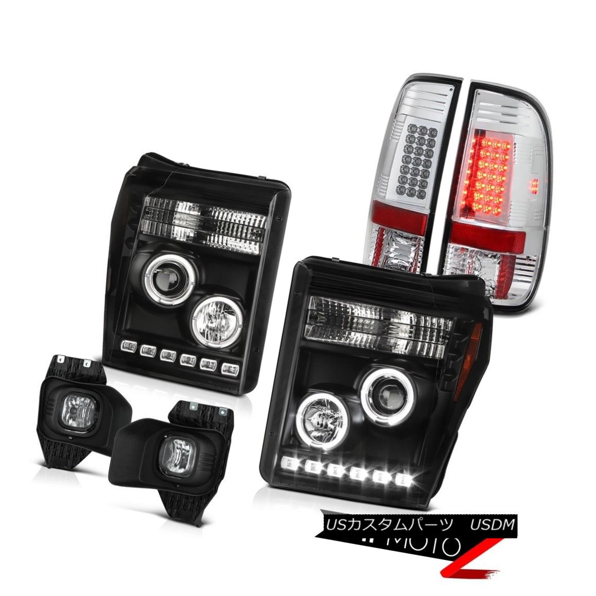 テールライト 11-16 F250 Xl Chrome Fog Lights Tail Brake Lamps Inky Black Headlights LED SMD 11-16 F250 XlクロームフォグライトテールブレーキランプインキブラックヘッドライトLED SMD 【並行輸入品】