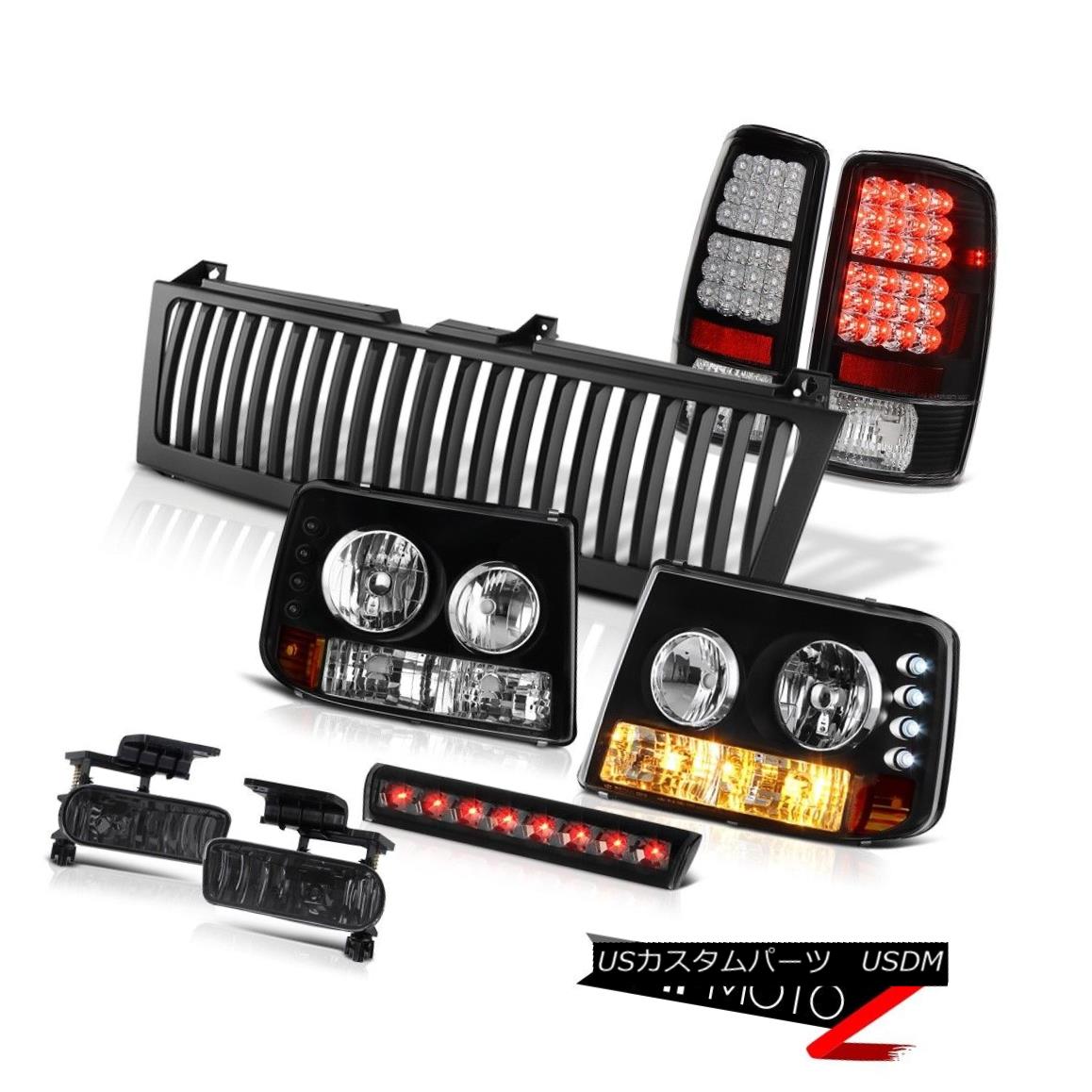 テールライト Headlamps Black LED Taillights Dark Smoke Fog Stop Tinted 2000-06 Suburban 5.7L ヘッドランプブラックLED灯台ダークスモークフォグストップは、2000年から2006年に彩色されました郊外5.7L 【並行輸入品】