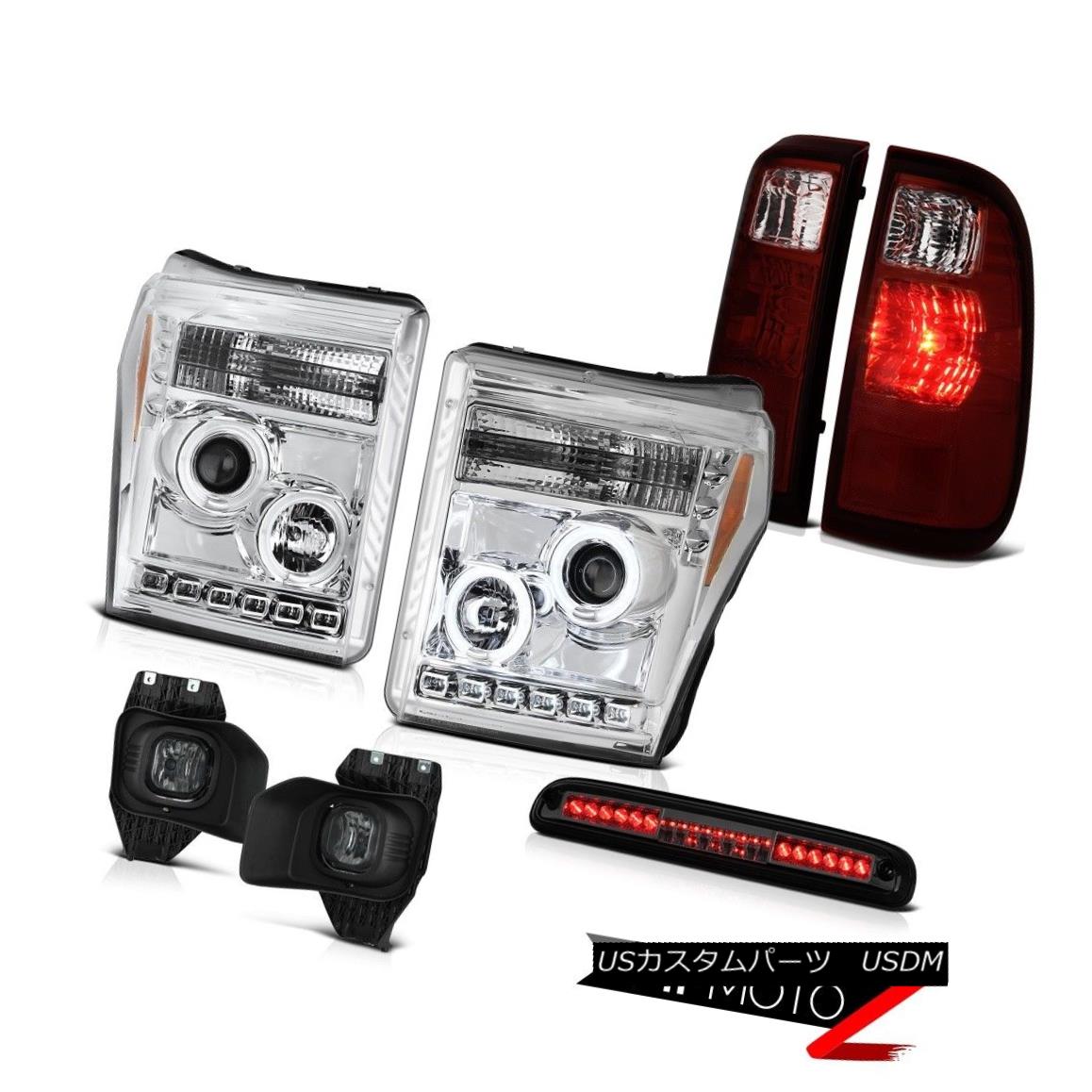 テールライト 11-16 Ford F250 Smoked High Stop Light Foglights Red Smoke Tail Lamps Headlamps 11-16 Ford F250スモークハイストップライトフォグライトレッドスモークテールランプヘッドランプ 【並行輸入品】