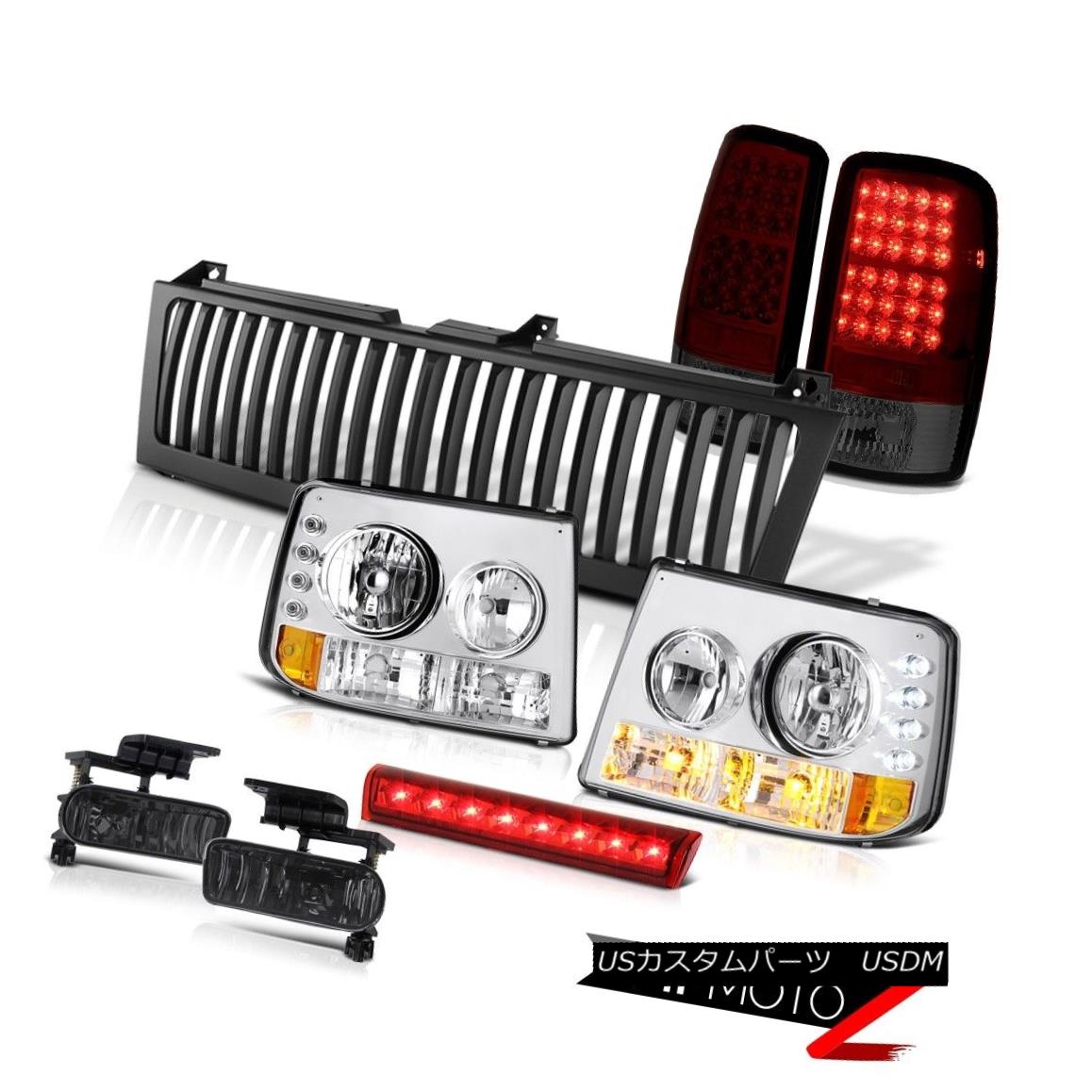 テールライト Crystal Headlights Dark RED LED TailLights Fog Brake Black 2000-06 Suburban 6.0L クリスタルヘッドライト暗赤色LEDテールライトフォグブレーキブラック2000-06郊外6.0L 【並行輸入品】