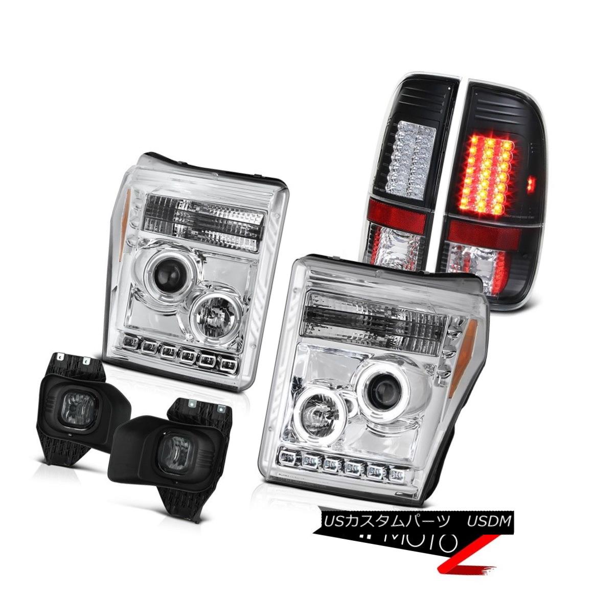 テールライト 11-16 Ford F350 Smokey Foglights Tail Lamps Projector Headlights SMD Angel Eyes 11-16 Ford F350スモーキーフォグライトテールランププロジェクターヘッドライトSMD Angel Eyes 【並行輸入品】