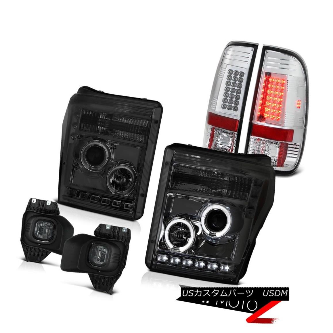 テールライト 2011-2016 F350 6.2L Titanium Smoke Foglamps Clear Chrome Tail Lights Headlamps 2011-2016 F350 6.2Lチタンスモークフォグランプクリアクロームテールライトヘッドランプ 【並行輸入品】