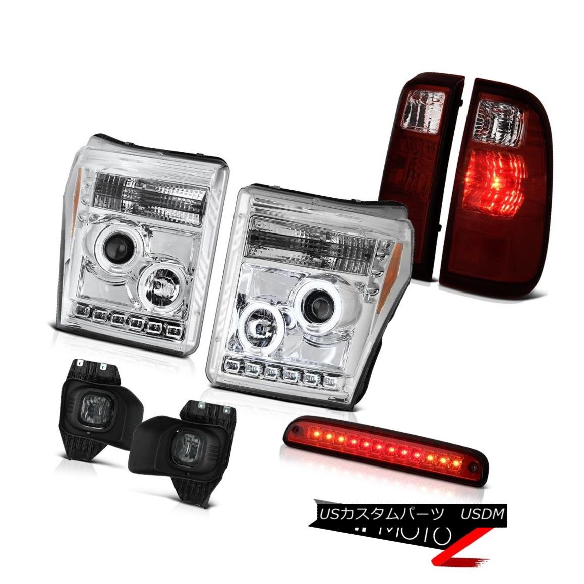 テールライト 11-16 F350 Platinum Red 3RD Brake Light Fog Lights Smoke Tail Lights Headlights 11-16 F350プラチナレッド3RDブレーキライトフォグライトスモークテールライトヘッドライト 【並行輸入品】