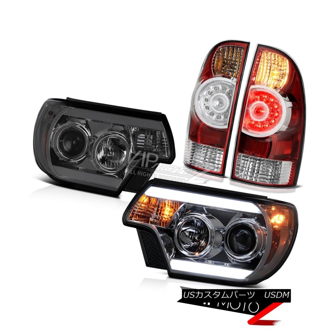 テールライト 2012-2015 Toyota Tacoma 4X4 Smokey headlamps wine red rear brake lights OE Style 2012-2015トヨタタコマ4X4スモーキーヘッドランプワインレッドリアブレーキライトOEスタイル 【並行輸入品】