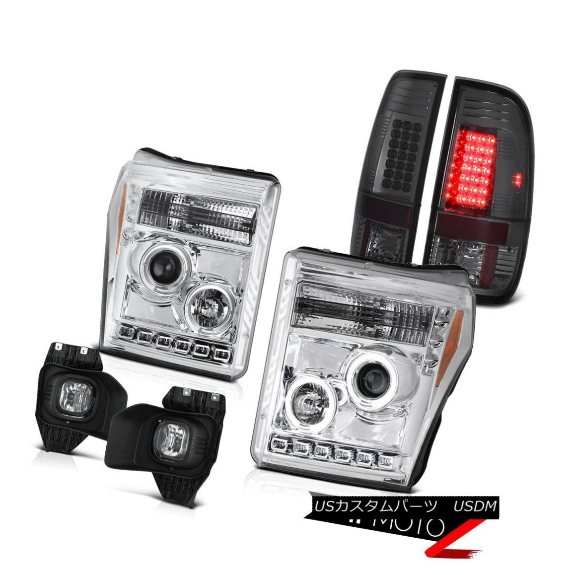 テールライト 11-16 F350 6.2L Euro Chrome Fog Lights Titanium Smoke Tail Brake Headlights SMD 11-16 F350 6.2Lユーロクロームフォグライトチタン煙テールブレーキヘッドライトSMD 【並行輸入品】