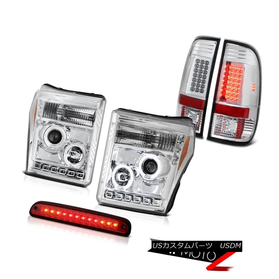 テールライト 11-16 F250 6.7L Rosso Red 3RD Brake Light Clear Chrome Taillamps Headlights SMD 11-16 F250 6.7Lロッソレッド3RDブレーキライトクリアクロームトライアングルヘッドライトSMD 【並行輸入品】｜カスタムパーツ WORLD倉庫