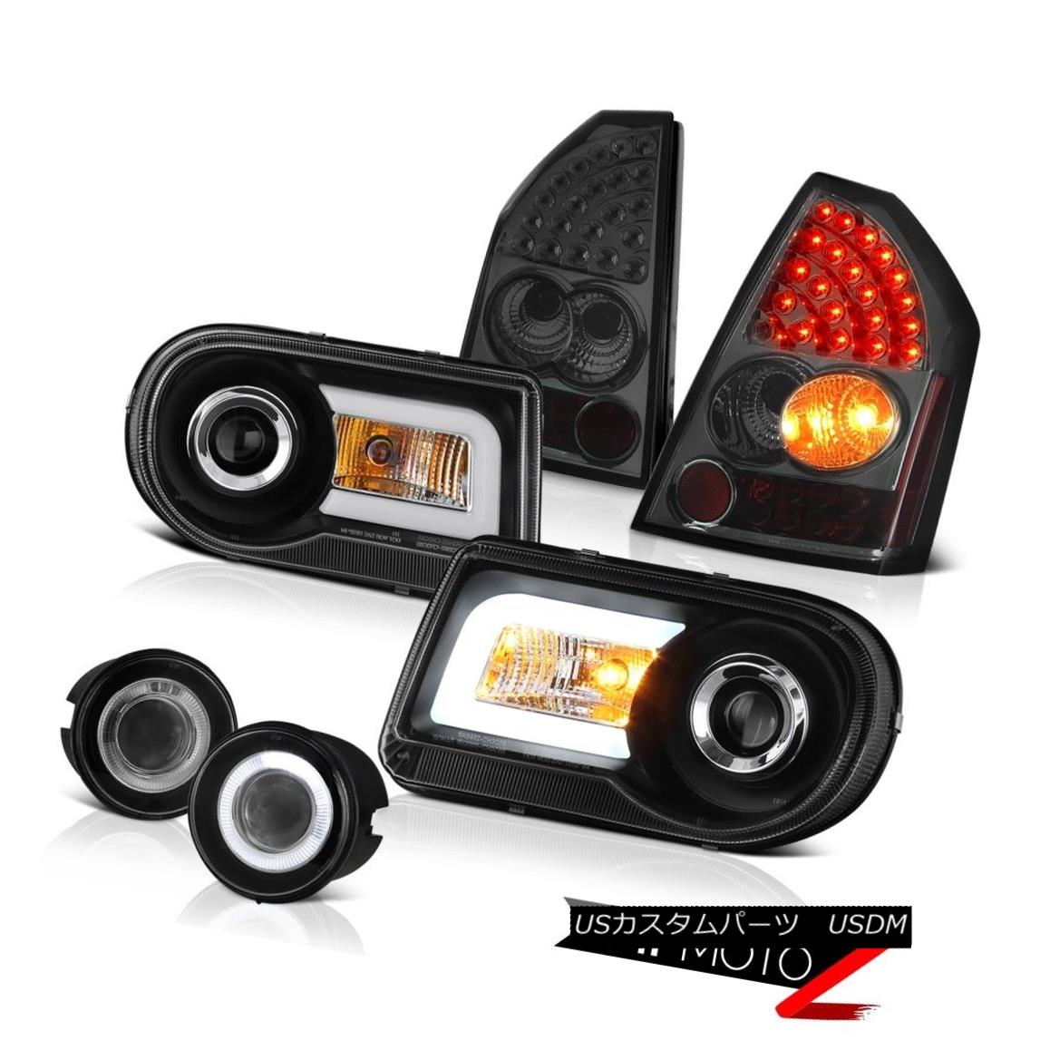 テールライト 2005-2007 Chrysler 300C 2X Angel Eye Projector Smoke LED Brake Lamps Foglights 2005-2007クライスラー300C 2Xエンジェルアイプロジェクター煙LEDブレーキランプフォグライト 【並行輸入品】