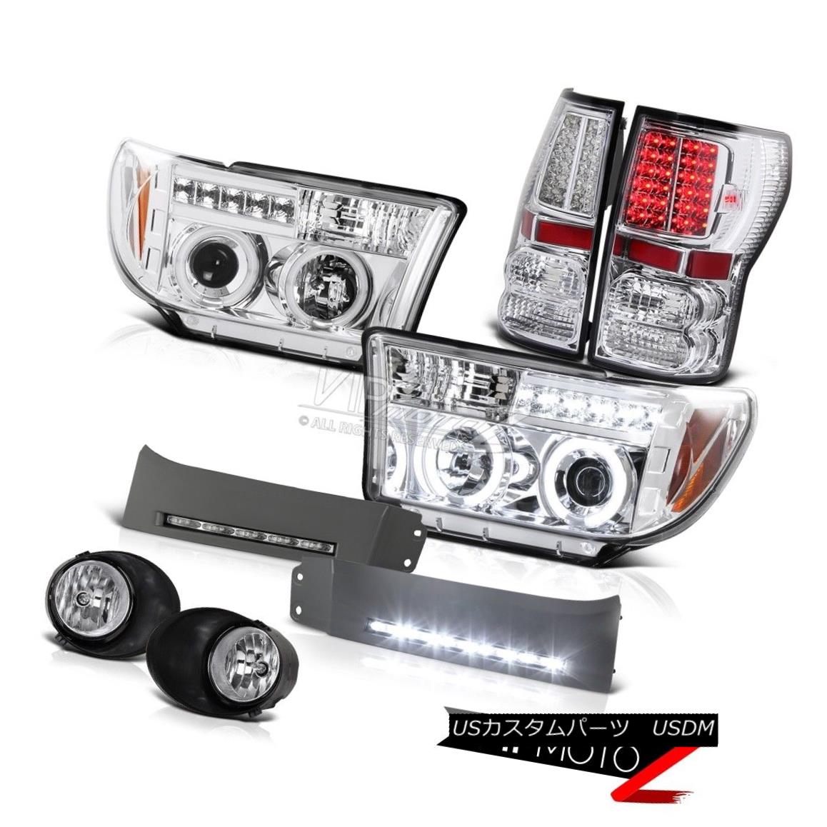 テールライト 2007-2013 Tundra UNIQUE Headlights CCFL Angel Eye LED Taillights Foglight+Wiring 2007-2013 Tundra UNIQUEヘッドライトCCFLエンジェルアイLEDテールライトFoglight + Wirin g 【並行輸入品】