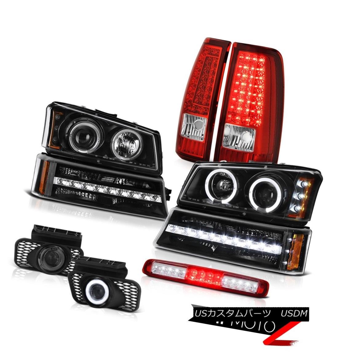 テールライト 03-06 Silverado Roof Brake Light Fog Lamps Rear Lights Black Bumper Headlamps 03-06 Silveradoルーフブレーキライトフォグランプリアライトブラックバンパーヘッドランプ 【並行輸入品】