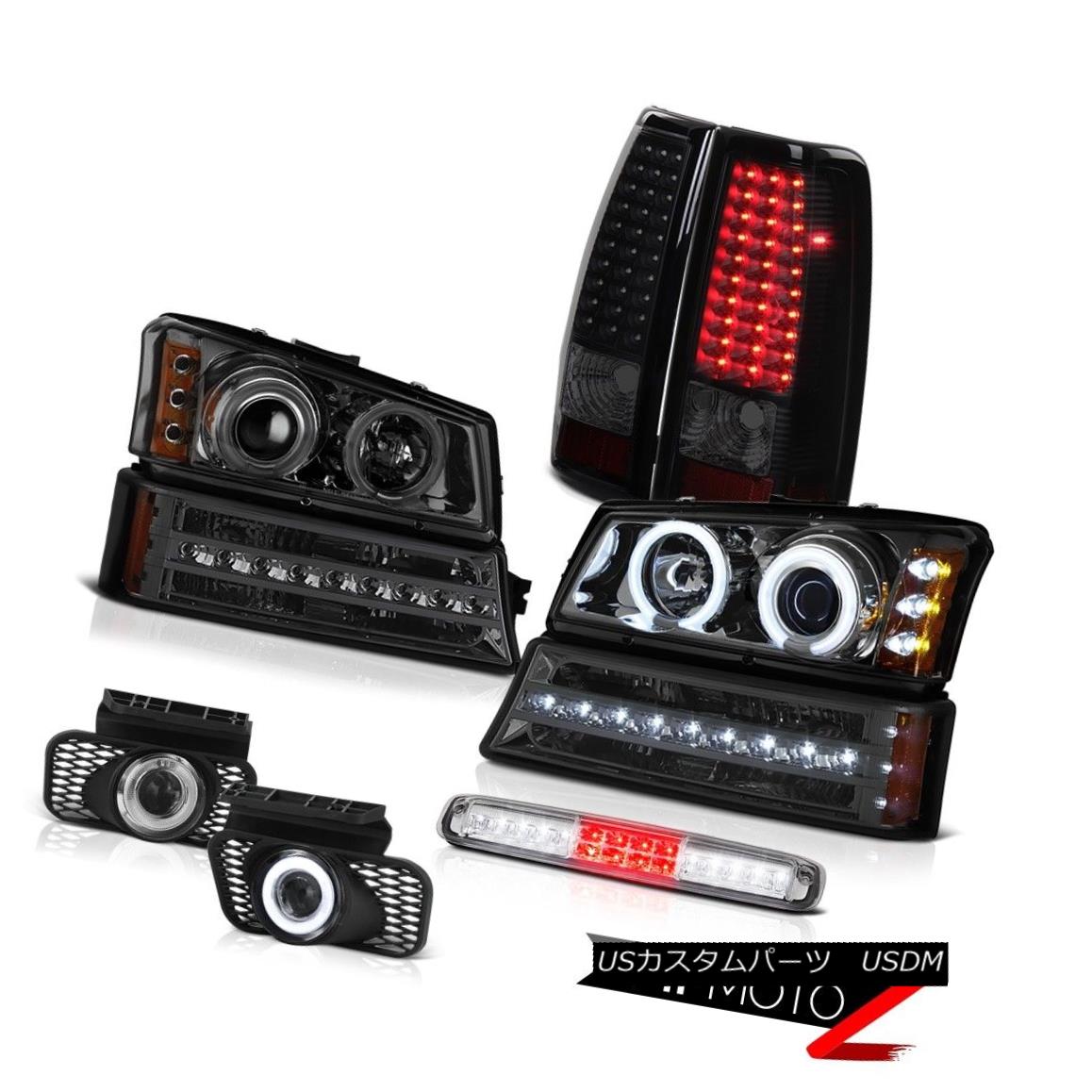 テールライト 03-06 Silverado Roof Brake Lamp Foglamps Dark Smoke Signal Taillights Headlights 03-06 Silverado屋根用ブレーキランプフォグランプ暗い煙信号尾灯ヘッドライト 【並行輸入品】