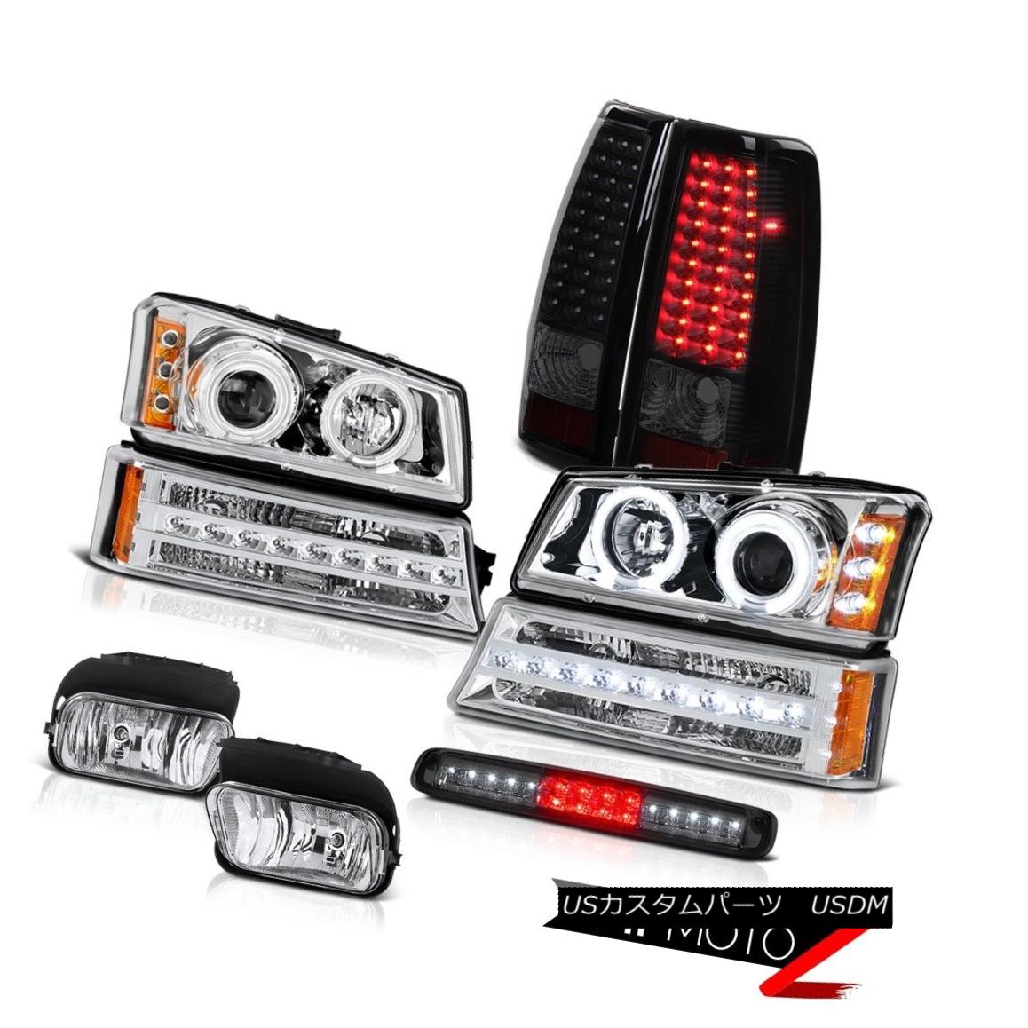 テールライト 03-06 Silverado Euro Clear Fog Lamps 3RD Brake Light Bumper Lamp Rear Headlamps 03-06シルバラードユーロクリアフォグランプ3RDブレーキライトバンパーランプリアヘッドランプ 【並行輸入品】