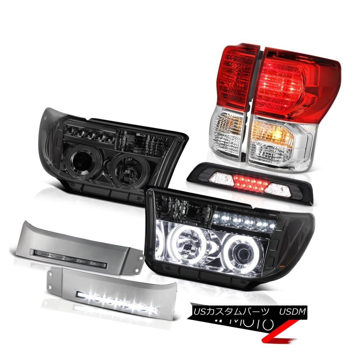 テールライト 07-13 Toyota Tundra SR5 DRL Strip Smokey Roof Cab Lamp Red Taillights Headlamps 07-13トヨタ・トンドラSR5 DRLストリップ・スモーキー・ルーフキャブ・ランプレッド・ティアライト・ヘッドランプ 【並行輸入品】