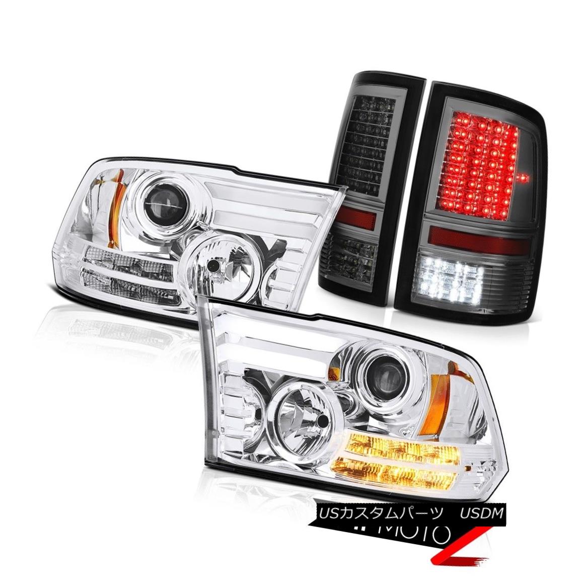 テールライト 09-18 Ram 1500 SLT Smokey Tail Brake Lamps Chrome Headlamps LED Tron Tube NeweST 09-18 Ram 1500 SLTスモーキーテールブレーキランプクロームヘッドランプLEDトロンチューブNeweST 【並行輸入品】｜カスタムパーツ WORLD倉庫