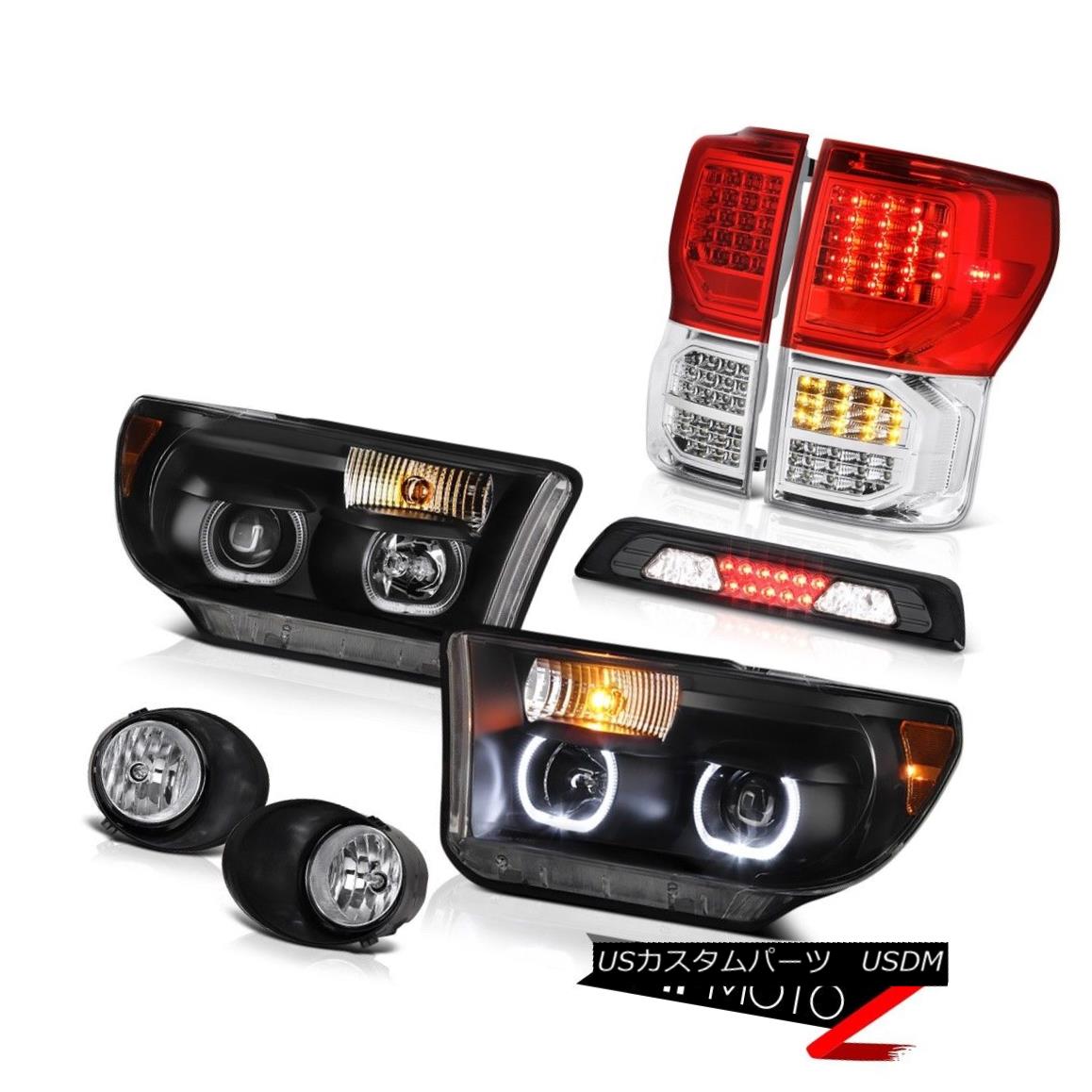テールライト 2007-2013 Toyota Tundra Platinum Tail Lights Black Headlamps Fog High Stop Light 2007-2013トヨタトンドラプラチナテールライトブラックヘッドランプフォグハイストップライト 【並行輸入品】