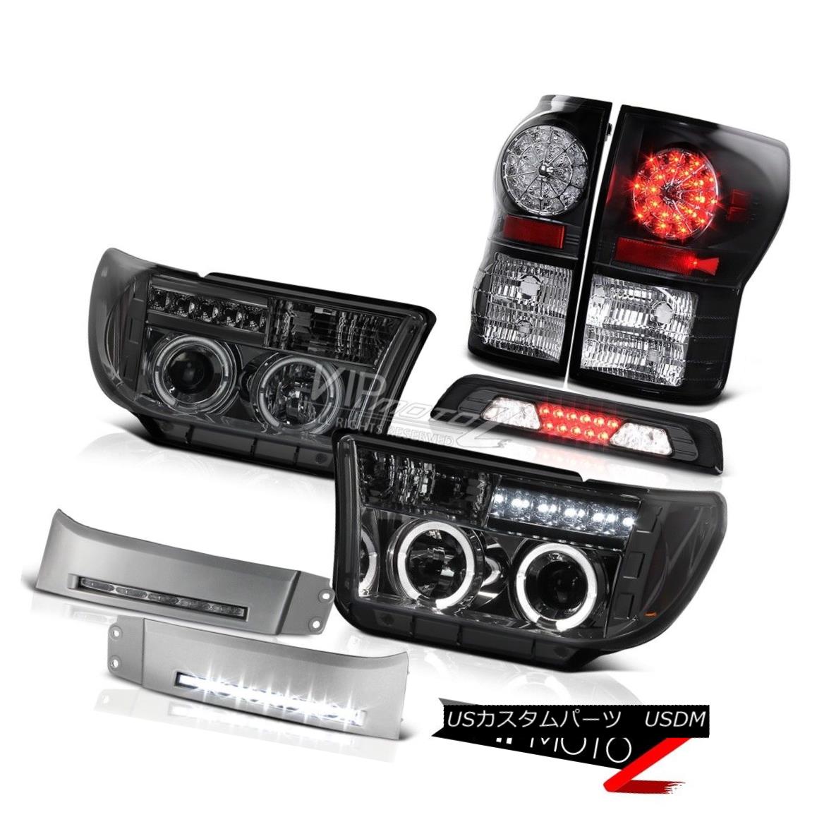 テールライト 07-13 Toyota Tundra Limited DRL Strip High Stop Light Headlamps Black Tail Lamps 07-13 Toyota Tundra Limited DRLストリップハイストップライトヘッドランプブラックテールランプ 【並行輸入品】