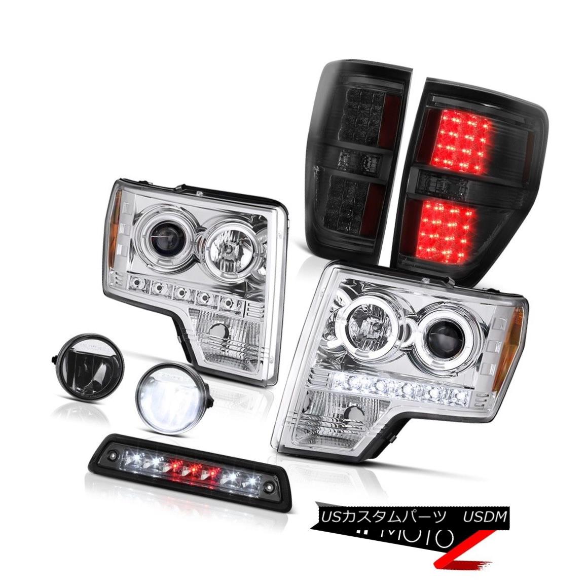 テールライト 09-14 F150 5.0L Smokey high stop light fog lamps tail lights headlamps Dual Halo 09-14 F150 5.0Lスモーキーハイストップライトフォグランプテールライトヘッドランプデュアルヘイロー 【並行輸入品】