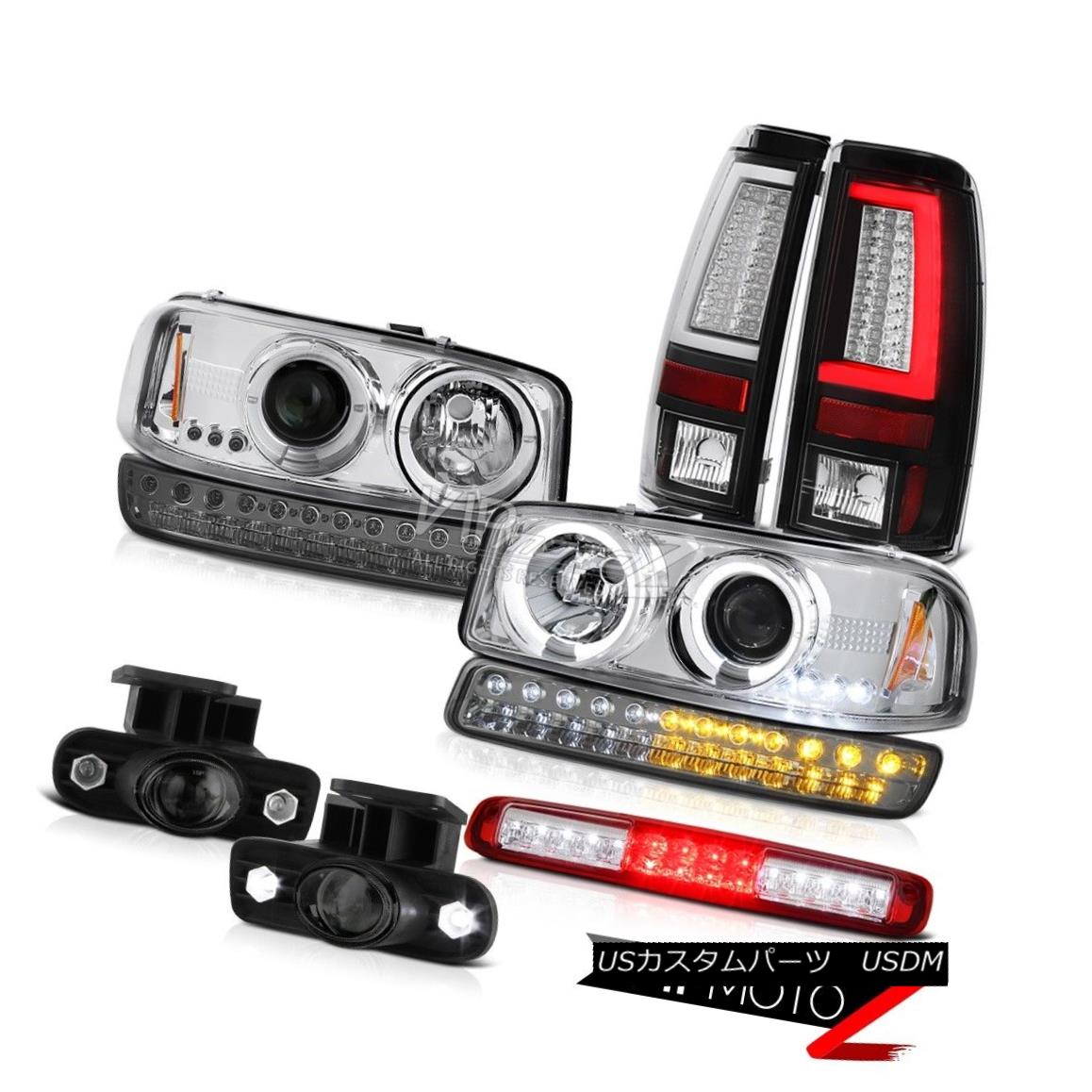 テールライト 99-02 Sierra 6.6L Tail Lamps High Stop Light Fog Signal Lamp Headlamps Halo Rim 99-02 Sierra 6.6LテールランプハイストップライトフォグシグナルランプヘッドランプHalo Rim 【並行輸入品】