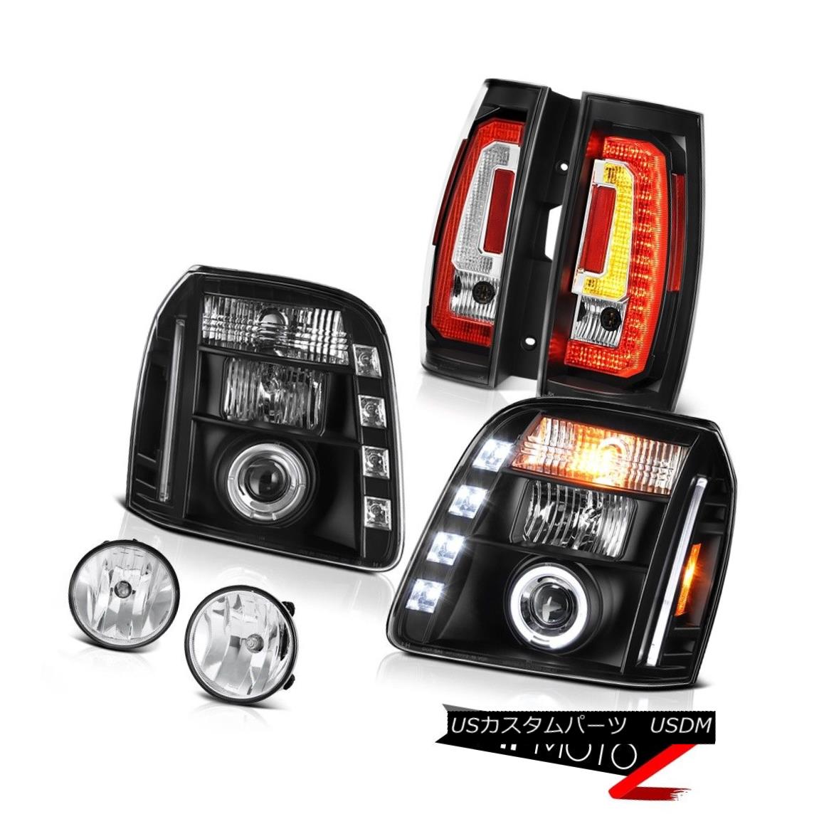 テールライト 2007-2014 Gmc Yukon Xl Inky Black Led Tail Euro Clear Fog Projector Head Lamps 2007-2014 GmcユーコンXl InkyブラックLedテールユーロクリアフォグプロジェクターヘッドランプ 【並行輸入品】