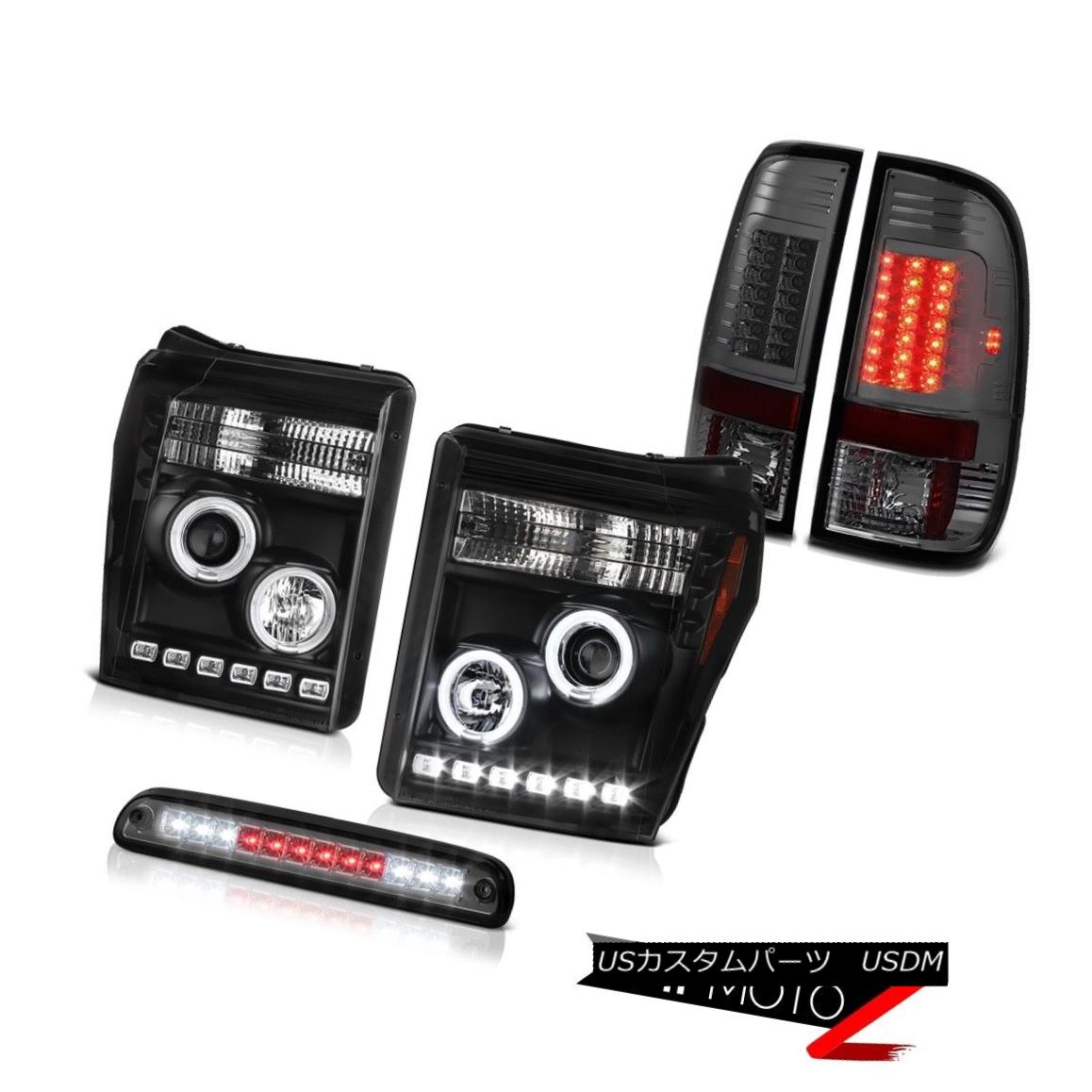 テールライト 11-16 Ford F250 F350 Smoked 3RD Brake Light Tail Lamps Black Projector Headlamps 11-16 Ford F250 F350スモーク3RDブレーキライトテールランプブラックプロジェクターヘッドランプ 【並行輸入品】
