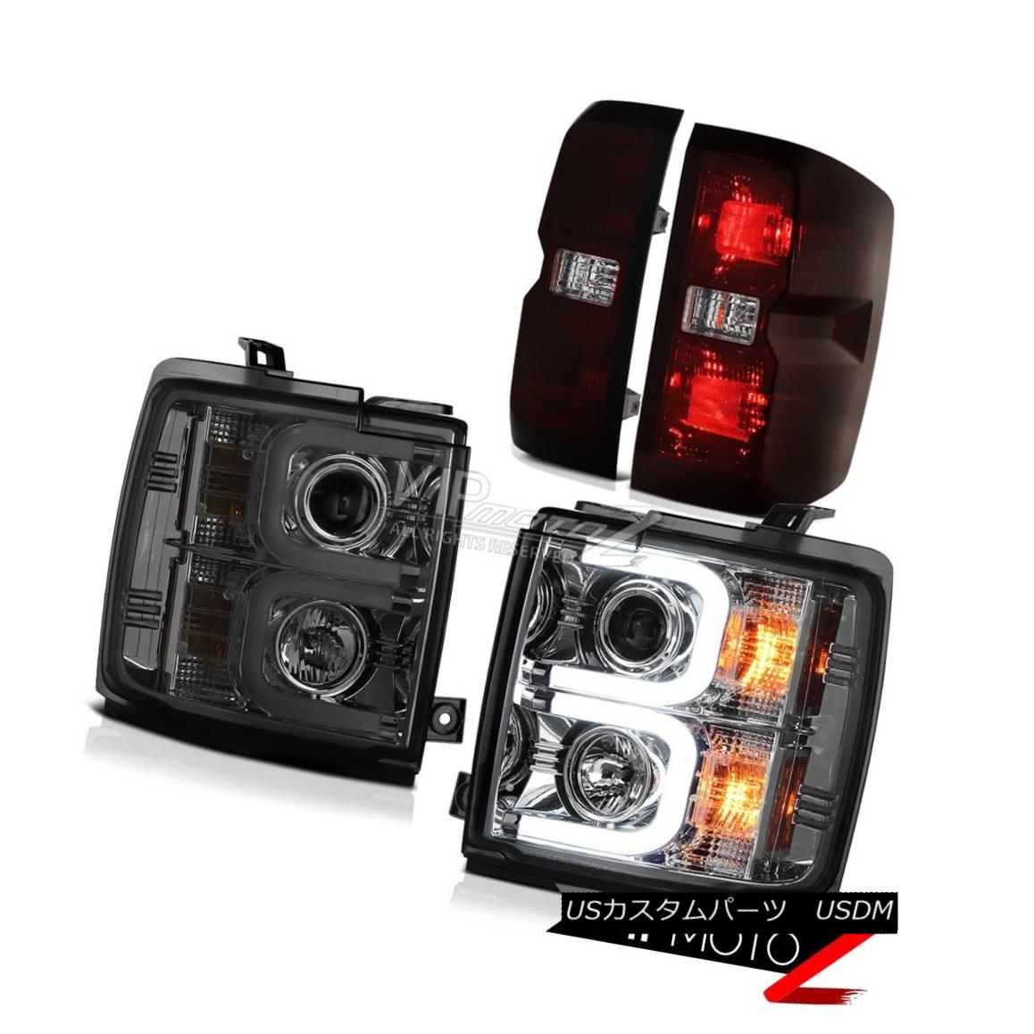 テールライト 14-18 Chevy Silverado 2500 Tail Lights Phantom Smoke Projector LED Bar Headlight 14-18 Chevy Silverado 2500テールライトファントムスモークプロジェクターLEDバーヘッドライト 【並行輸入品】｜カスタムパーツ WORLD倉庫 89,480円