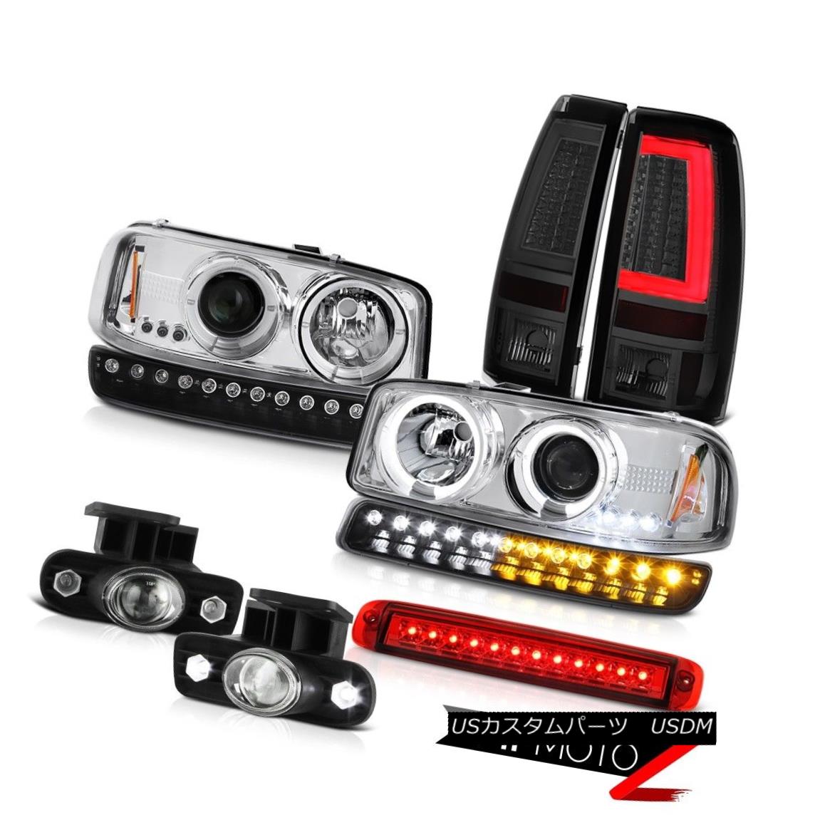 テールライト 99-02 Sierra 2500 Tail Lights Roof Cab Lamp Bumper Fog Headlamps LED Halo Ring 99-02 Sierra 2500テールライトルーフキャブランプバンパーフォグヘッドランプLED Haloリング 【並行輸入品】