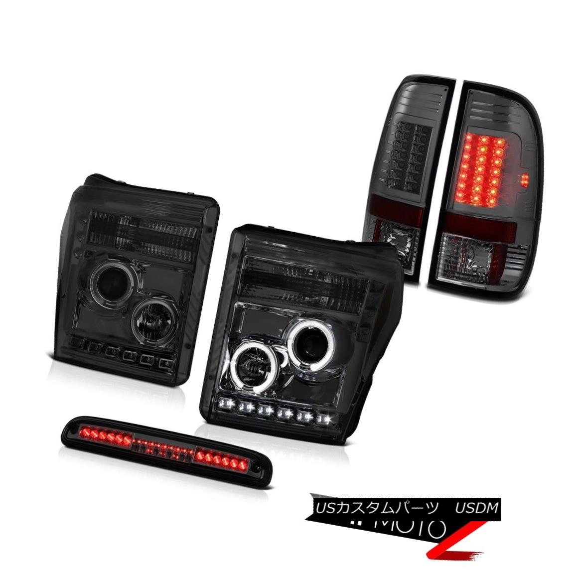 テールライト 2011-2016 F350 Platinum Smokey Third Brake Light Taillamps Headlamps Angel Eyes 2011-2016 F350プラチナスモーキー第3ブレーキライトタイルランプヘッドランプエンジェルアイズ 【並行輸入品】｜カスタムパーツ WORLD倉庫