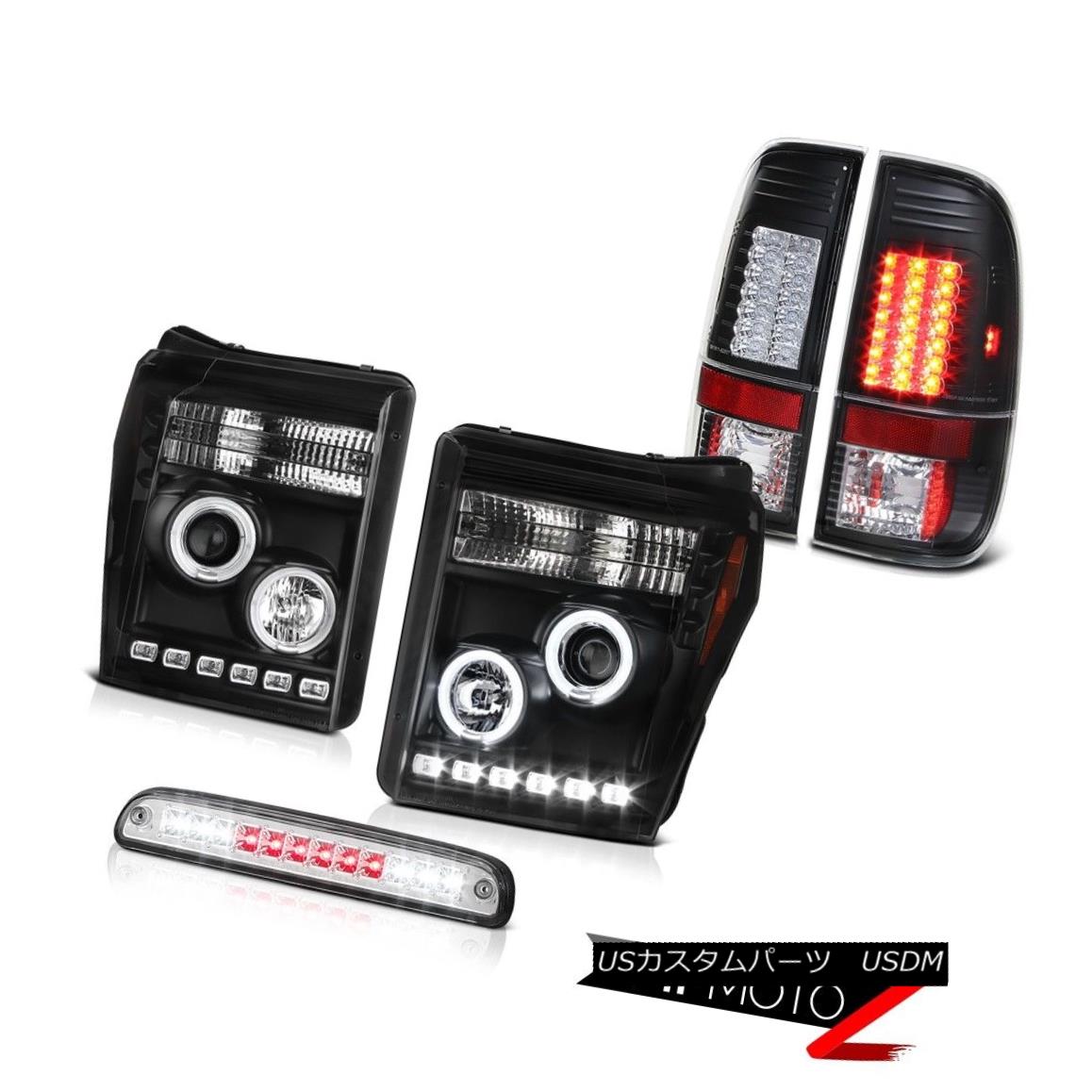 テールライト 11-16 F250 Turobdiesel Euro Chrome Third Brake Lamp Black Tail Lights Headlights 11-16 F250ターボディーゼルユーロクロム第3ブレーキランプブラックテールライトヘッドライト 【並行輸入品】