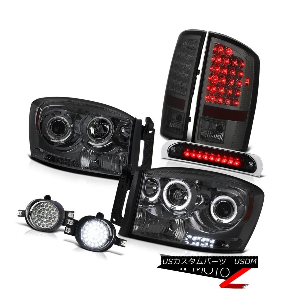 テールライト 2006 Dodge Ram Smoked Headlights Parking Tail Lights LED Fog Black 3rd Brake 2006ダッジラムスモークヘッドライトパーキングテールライトLEDフォグブラック第3ブレーキ 【並行輸入品】