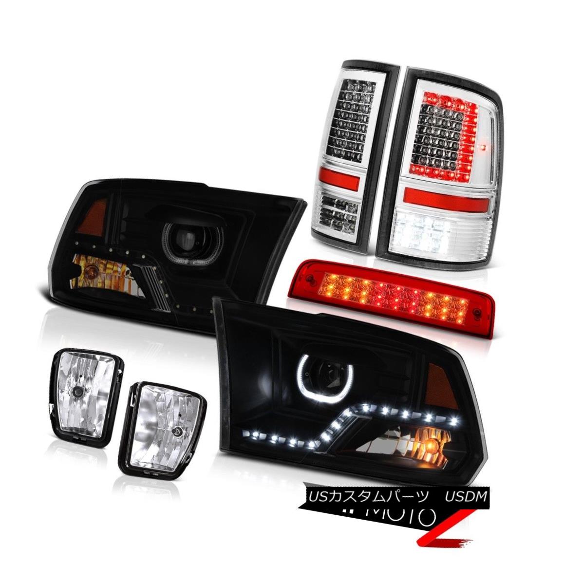 テールライト 2013-2018 RAM 1500 Euro Clear Tail Lights Head Lamp Red 3rd Brake Fog Lamp PAIR 2013-2018 RAM 1500ユーロクリアテールライトヘッドランプレッド第3ブレーキフォグランプペア 【並行輸入品】｜カスタムパーツ WORLD倉庫