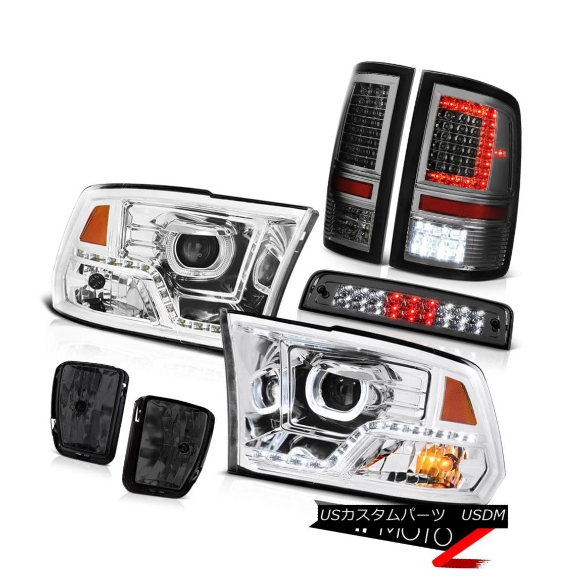 テールライト 13-18 RAM 1500 Smoked Tail Lamps Headlight Driving Brake Light Replacement SET 13-18 RAM 1500スモークテールランプヘッドライト駆動ブレーキライト交換セット 【並行輸入品】