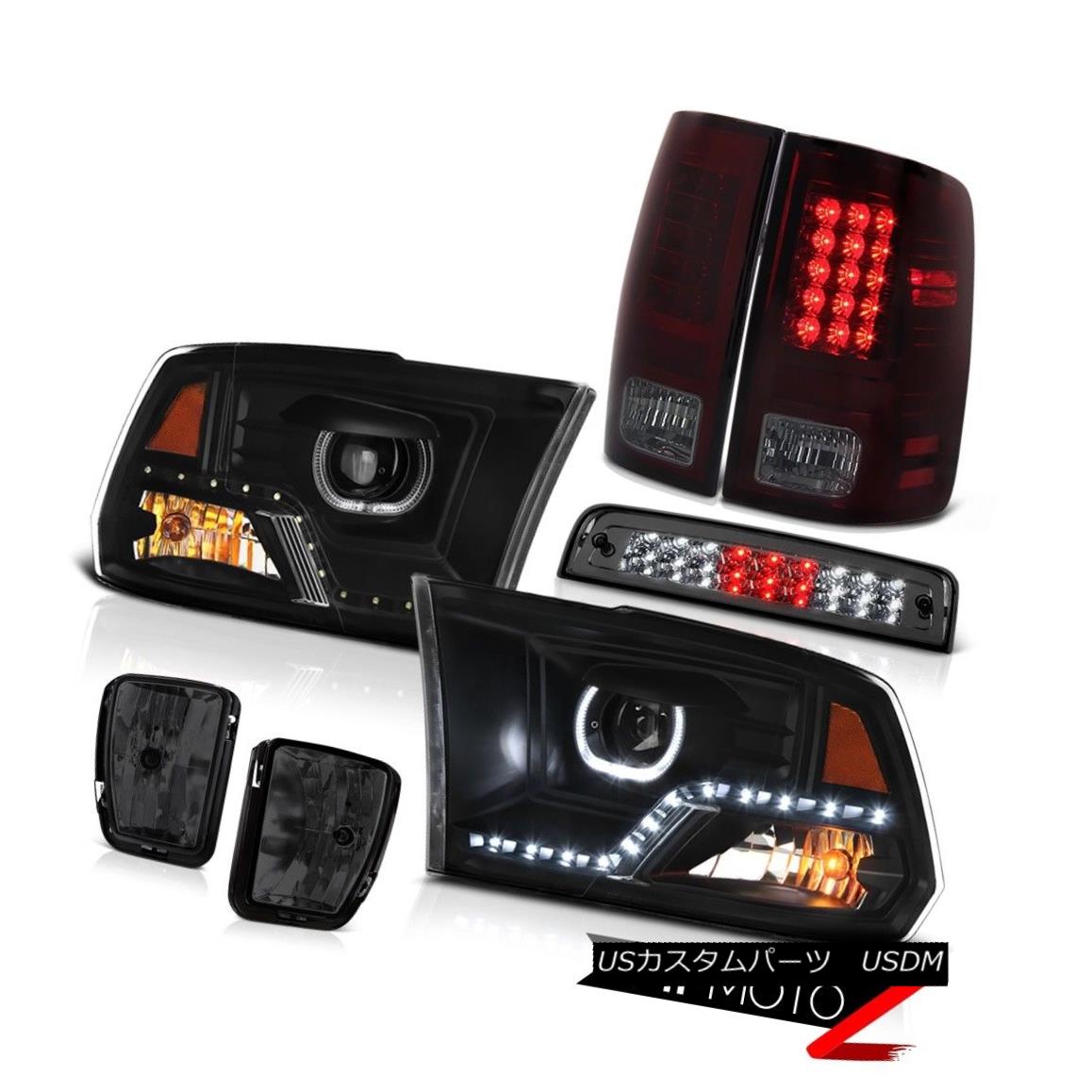 テールライト 2013-2018 Dodge RAM 1500 DRL Headlamp Smoked Fog Light 3rd Brake Tail Lamps PAIR 2013-2018 Dodge RAM 1500 DRLヘッドランプスモークフォグライト第3ブレーキテールランプペア 【並行輸入品】