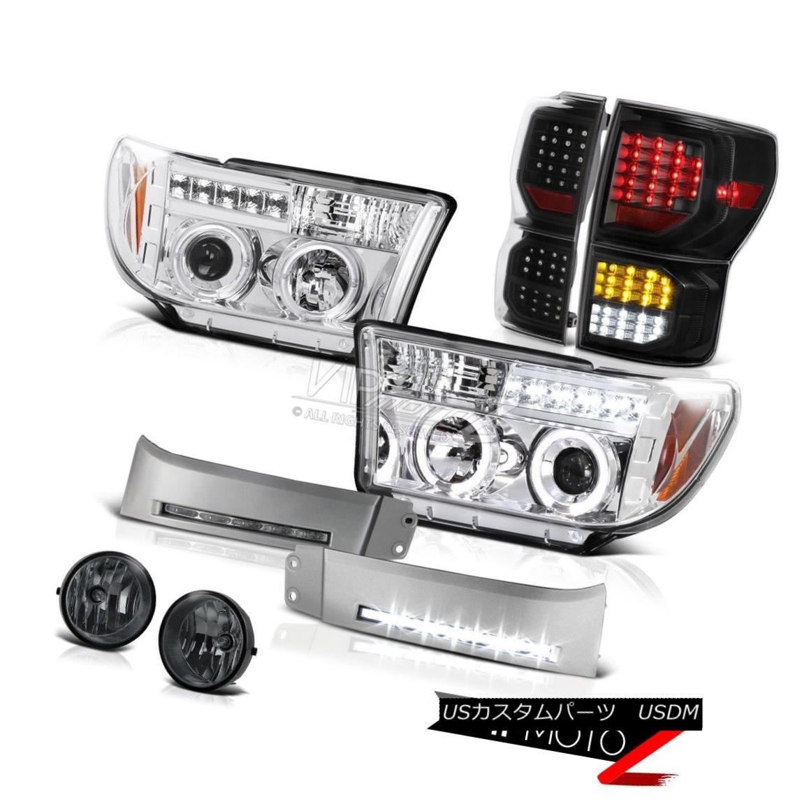 テールライト 07-13 Toyota Tundra Platinum Black Tail Lamps DRL Strip Headlights Fog Lights 07-13トヨタトンドラプラチナブラックテールランプDRLストリップヘッドライトフォグライト 【並行輸入品】